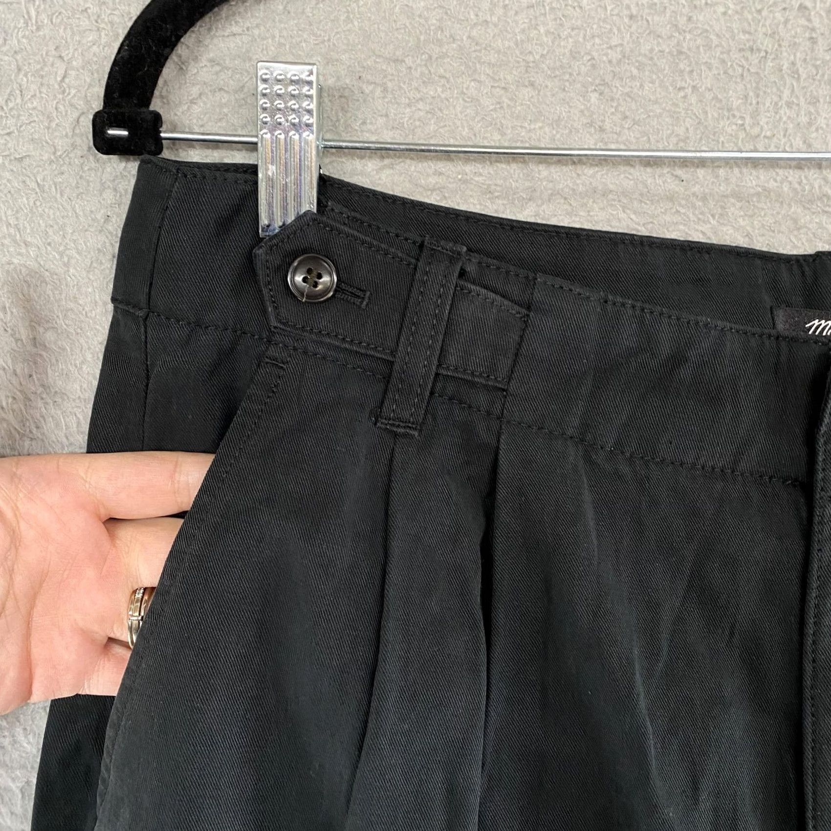 Madewell Madewell Wide Leg Wool Pants Womens 12T Tall Black Pleated Office Trousers Size 34" / US 12 / IT 48 - 4 Thumbnail