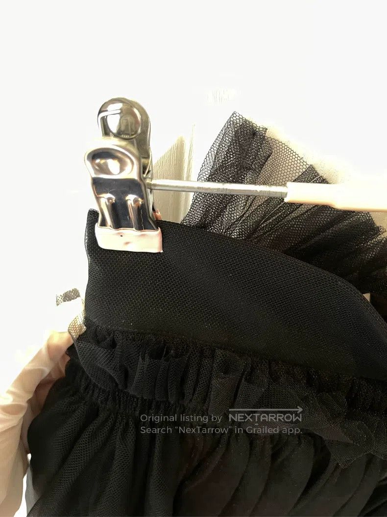 Comme des Garcons Comme Des Garcons size XS Black sheer tulle midi skirt Size 22" - 6 Thumbnail