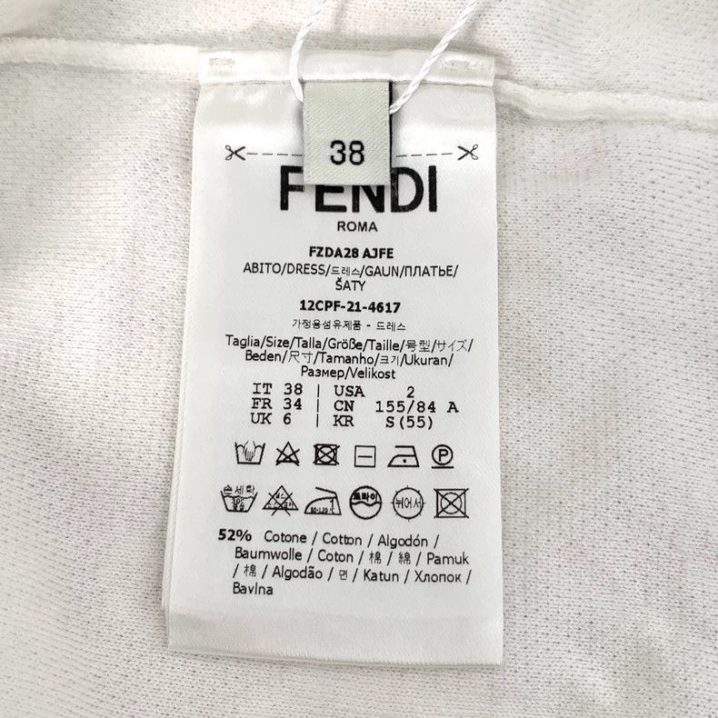 Fendi Fendi White Logo Long Sleeve Dress Size US S / EU 44-46 / 1 - 7 Thumbnail