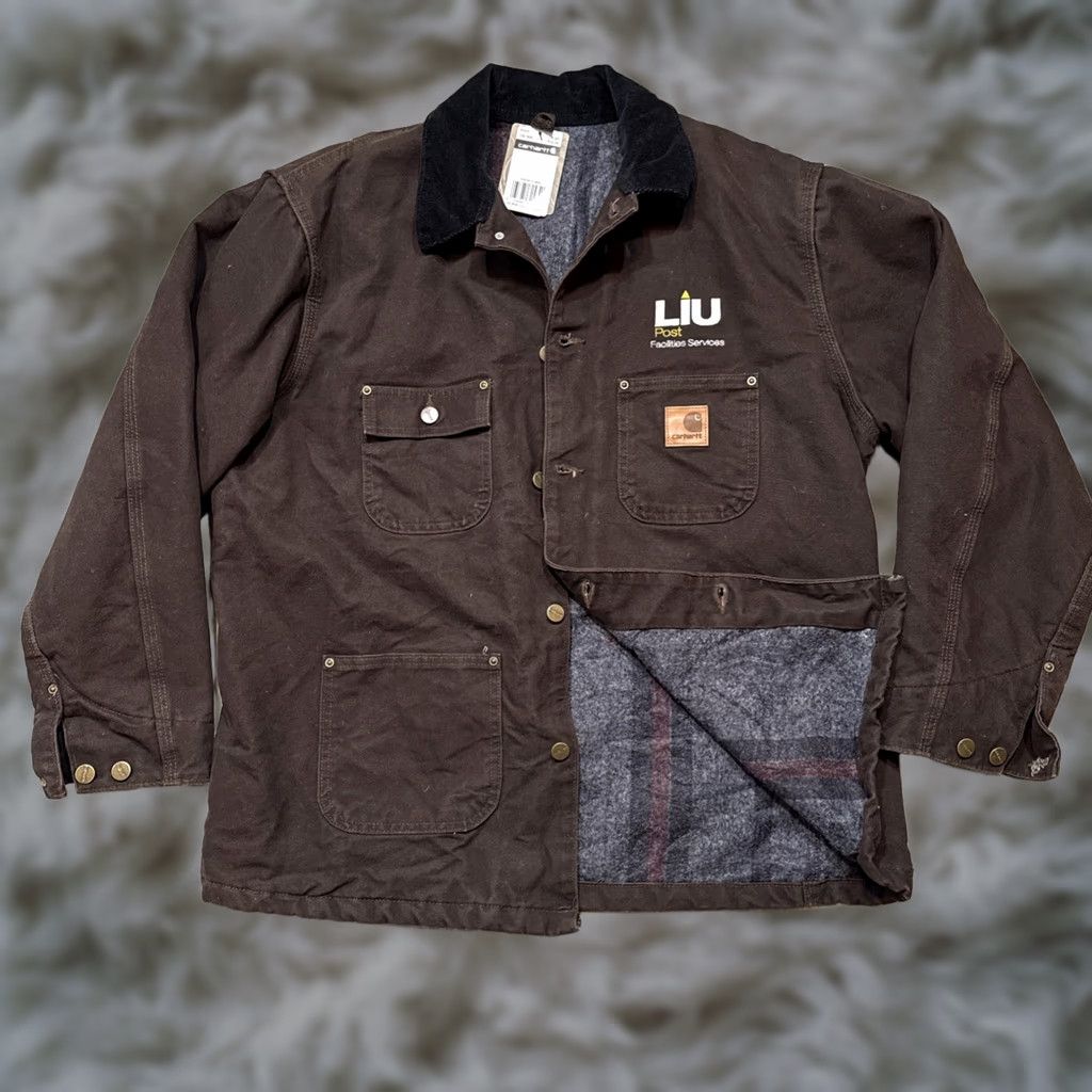 Carhartt VINTAGE Carhartt Jacket Mens L C02 DKB Chore Barn Coat Blanket Lined NWT Size US L / EU 52-54 / 3 - 1 Thumbnail