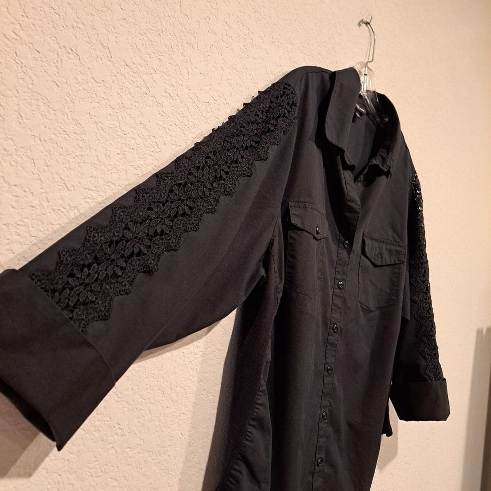 Other Zac & Rachel Woman black plus-size top blouse crochet sz 2X Size 3XL / US 20-22 - 6 Thumbnail