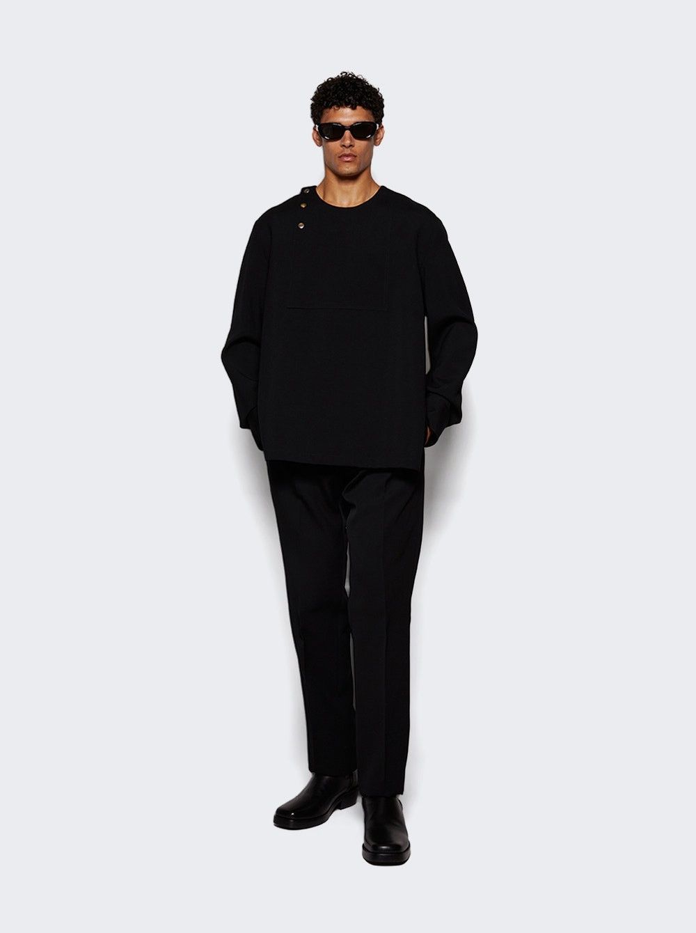 Jil Sander o1w1db10825 Long Sleeve Shirt in Black Size US XL / EU 56 / 4 - 2 Thumbnail