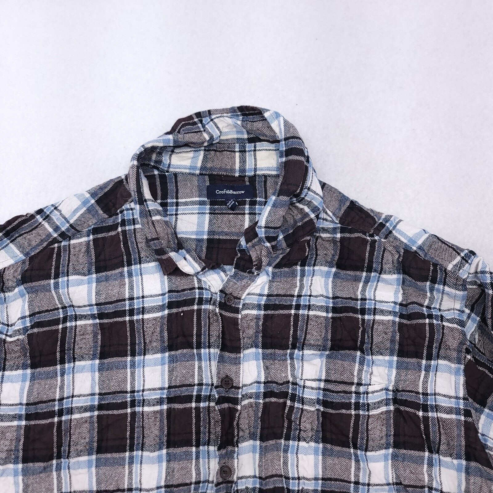 Croft & Barrow Croft & Barrow Tartan Flannel Shirt Mens Size XL Brown Blue Size US XL / EU 56 / 4 - 1 Thumbnail