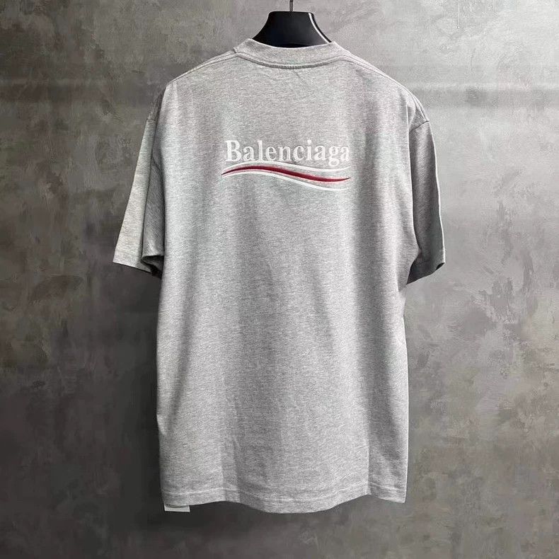 Balenciaga Balenciaga Grey cola embroidered logo crew neck short slee Size US S / EU 44-46 / 1 - 5 Thumbnail