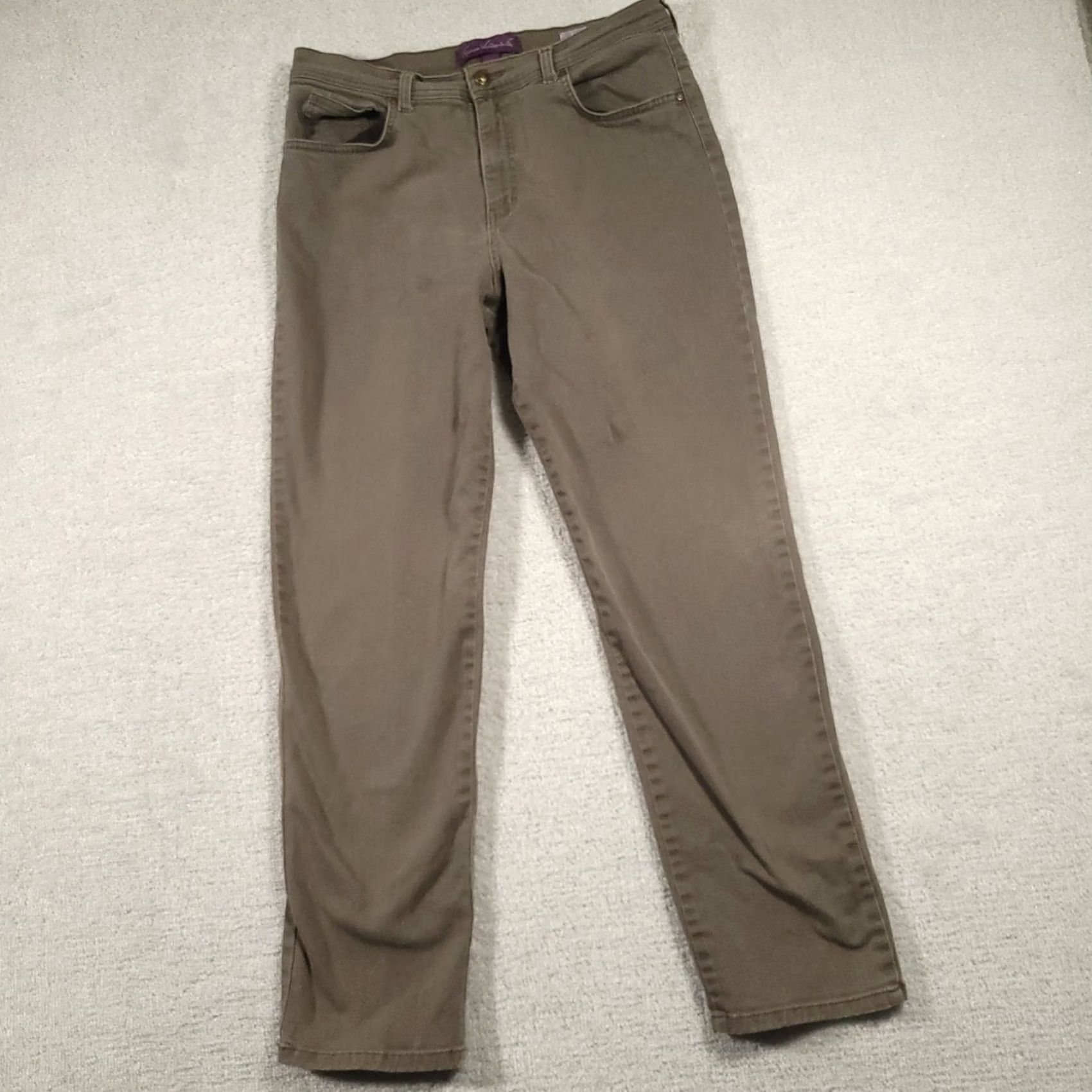 Gloria Vanderbilt Gloria Vanderbilt Amanda Jeans Women's 14 Green Straight Leg High Rise Denim Size 36" / US 14 / IT 50 - 2 Thumbnail