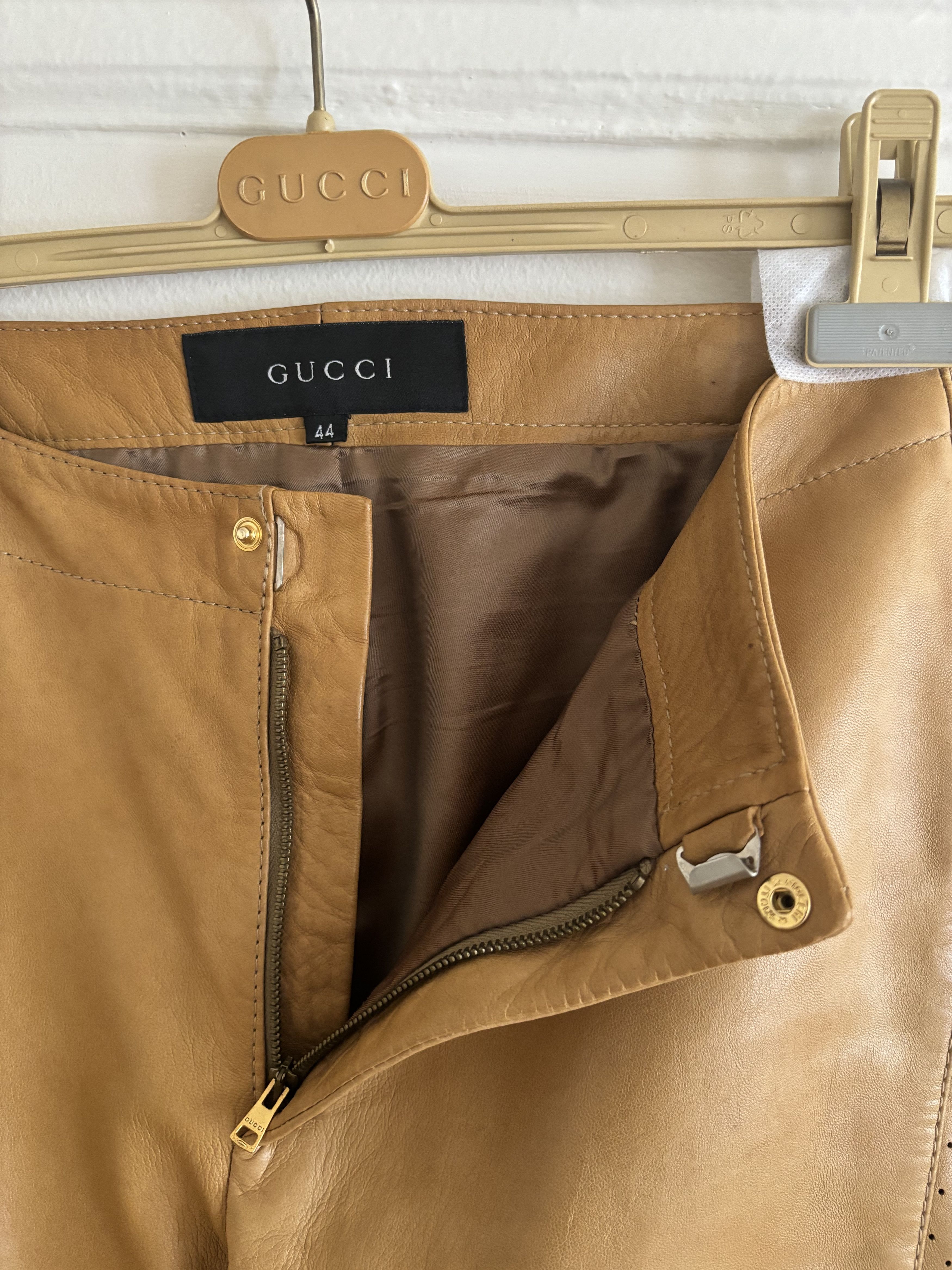 Gucci × Tom Ford Gucci by Tom Ford tan leather motorcycle pants, fw 2000 Size 30" / US 8 / IT 44 - 8 Thumbnail