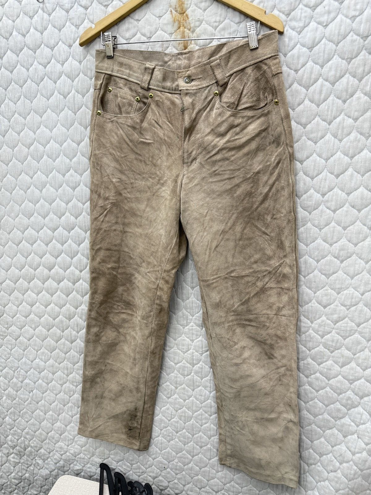 Schott 🔥🔥🔥STEALS VTG SCHOTT BROSS LEATHER PANTS Size US 31 - 4 Thumbnail