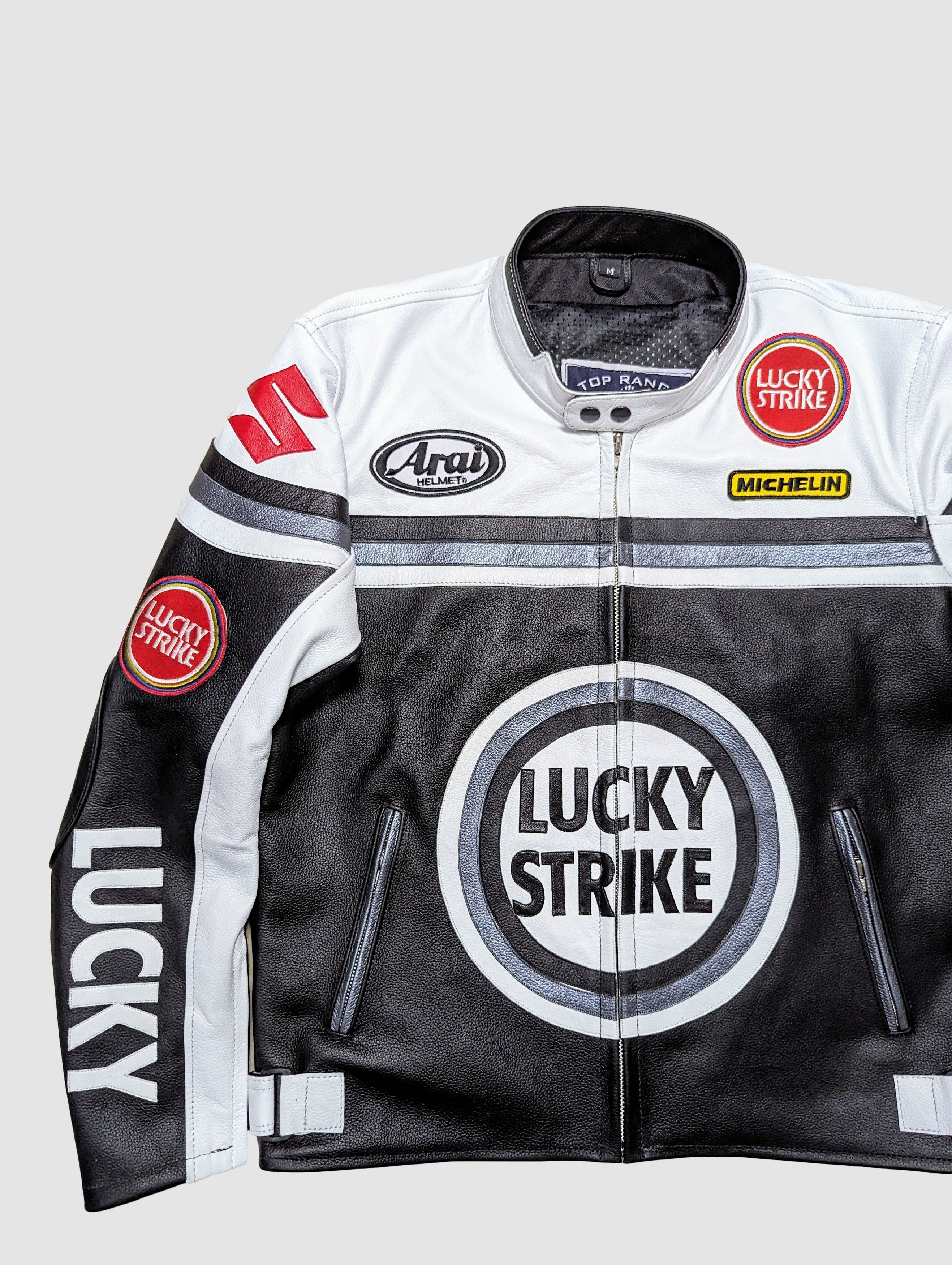 Genuine Leather LUCKY STRIKE Rare Vintage 90s Leather Jacket Size US M / EU 48-50 / 2 - 3 Thumbnail
