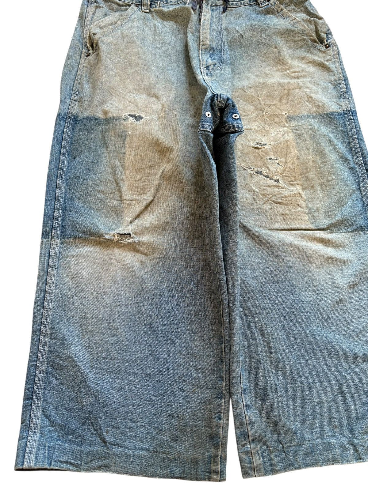 Enyce × Japanese Brand Vintage Japanese Brand Mud Wash Distress Rip Wide Leg Jean Size US 36 / EU 52 - 6 Thumbnail