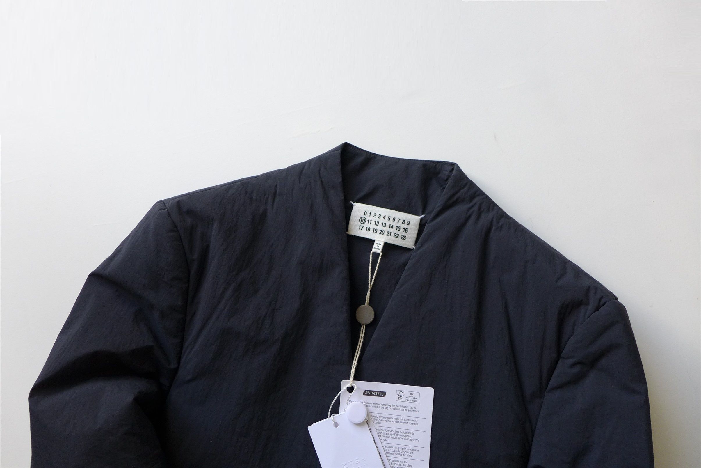 Maison Margiela Margiela Collarless Padded Blazer Jacket - Black Nylon Size US S / EU 44-46 / 1 - 5 Thumbnail