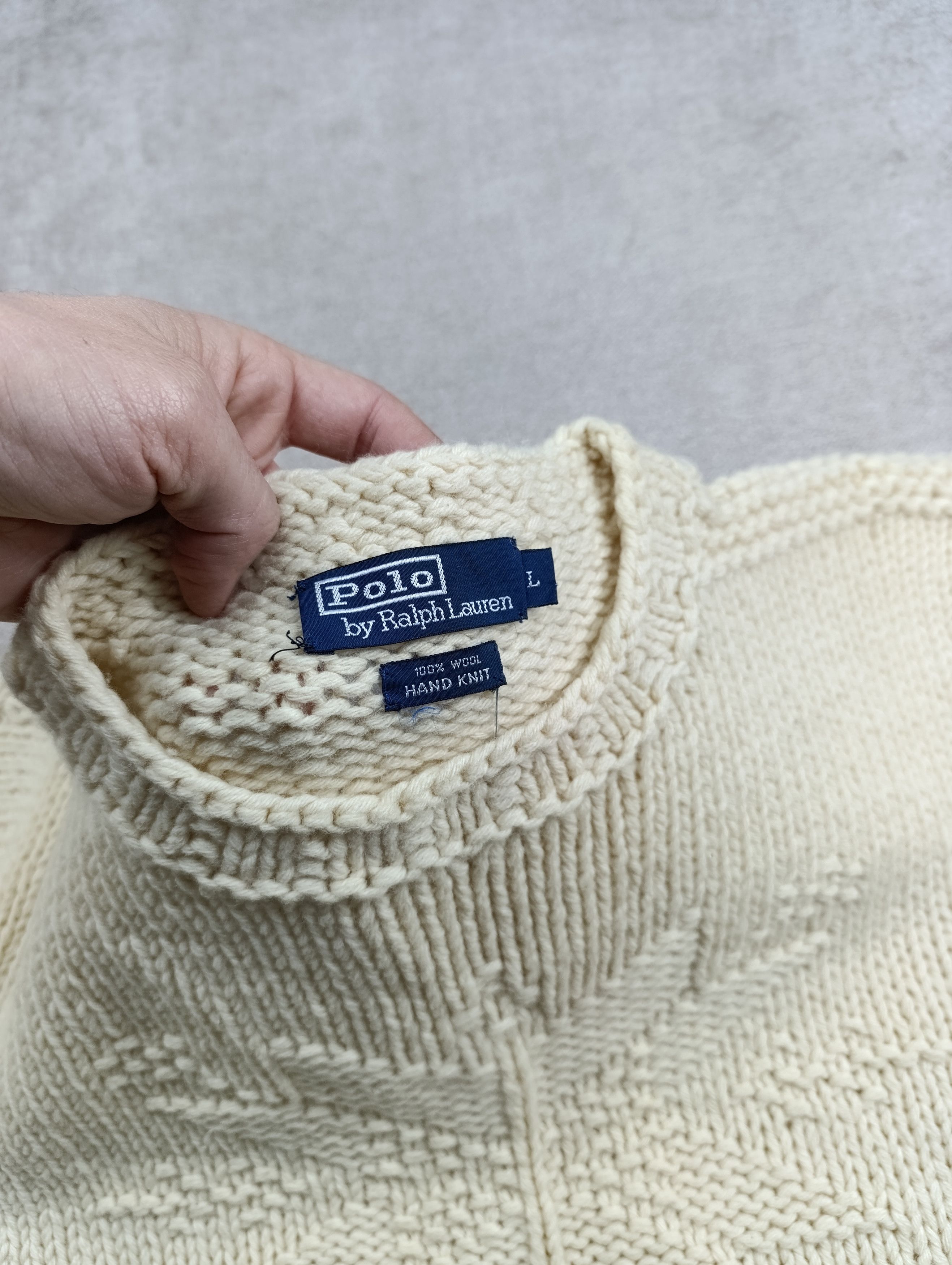 Polo Ralph Lauren VINTAGE POLO RALPH LAUREN HAND KNIT WOOL WOMENS SWEATER Size L / US 10 / IT 46 - 2 Thumbnail