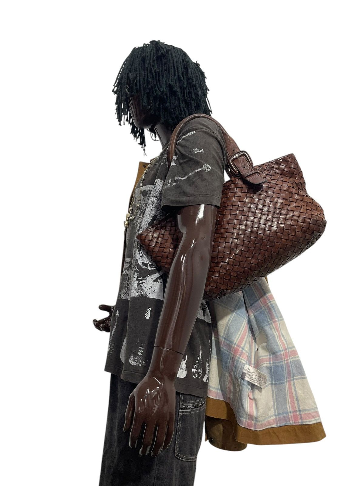 Genuine Leather Full Leather Patina Woven Sazaby Japan Tote Bag 1🟩6 Size ONE SIZE - 2 Thumbnail