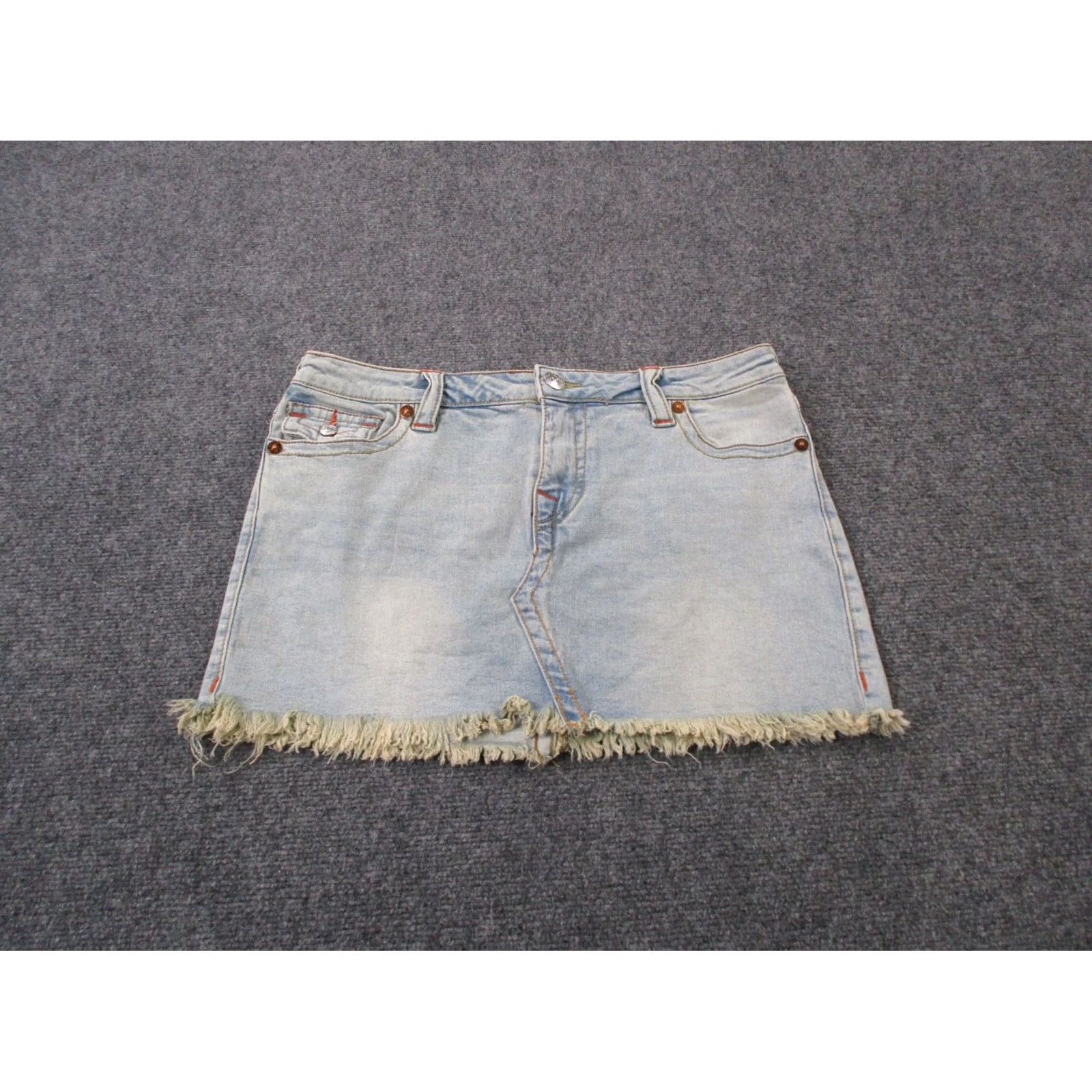 True Religion True Religion Skirt Womens 29 Blue Denim Straigh? Short Mini Casual Y2K 90s Mens? Size 29" - 2 Thumbnail