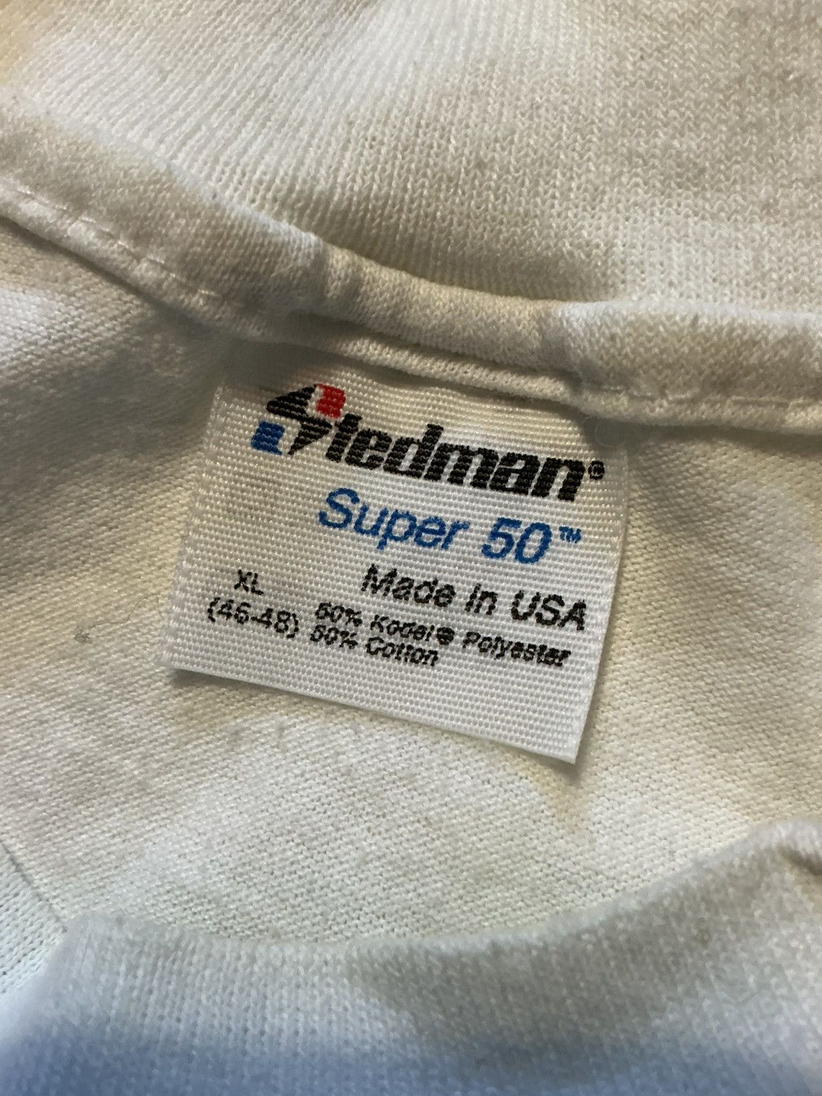 Vintage Vintage Stedman Super 50 Mudfarts Vet Felt Letter T-Shirt Size US XL / EU 56 / 4 - 6 Thumbnail