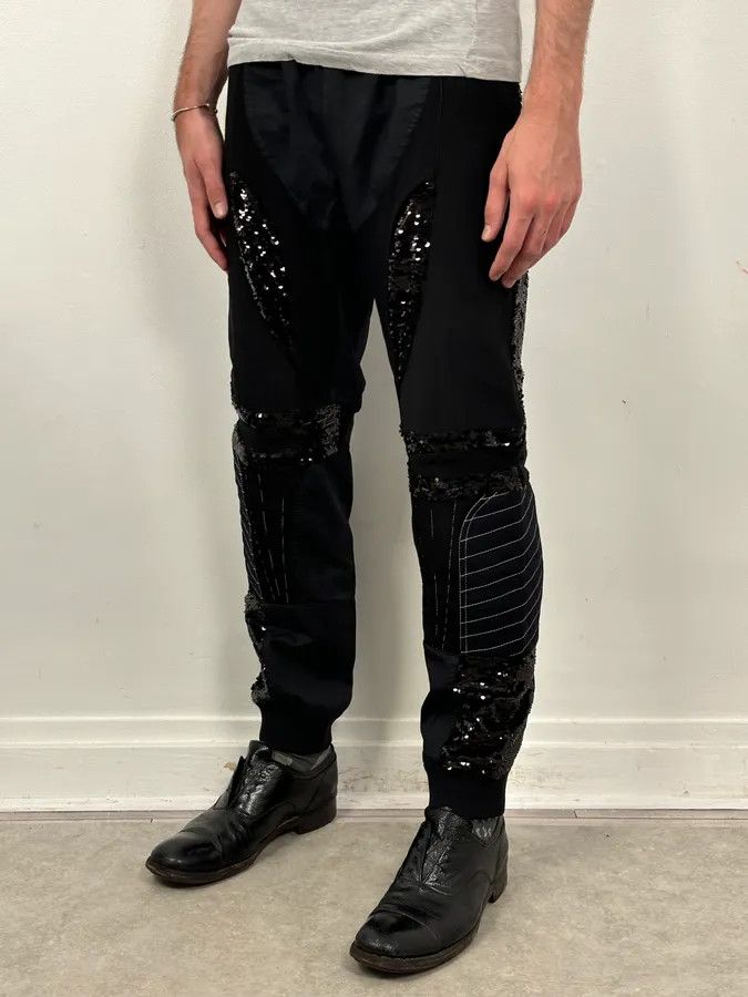 Iceberg 2000s Iceberg Black Cotton Sequin Biker Pants Size US 30 / EU 46 - 3 Thumbnail