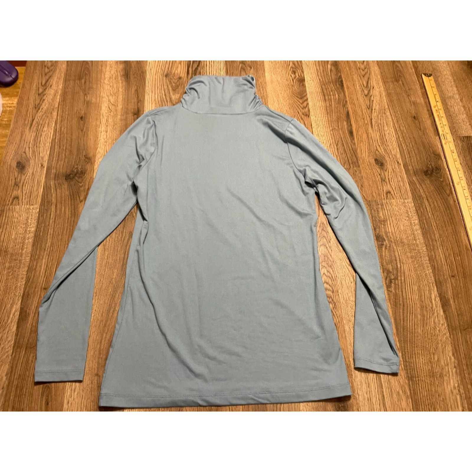 Liz Claiborne Zenana Shirt Women’s Size Medium Blue Long Sleeve Turtleneck Casual Modern Basic Size M / US 6-8 / IT 42-44 - 2 Thumbnail