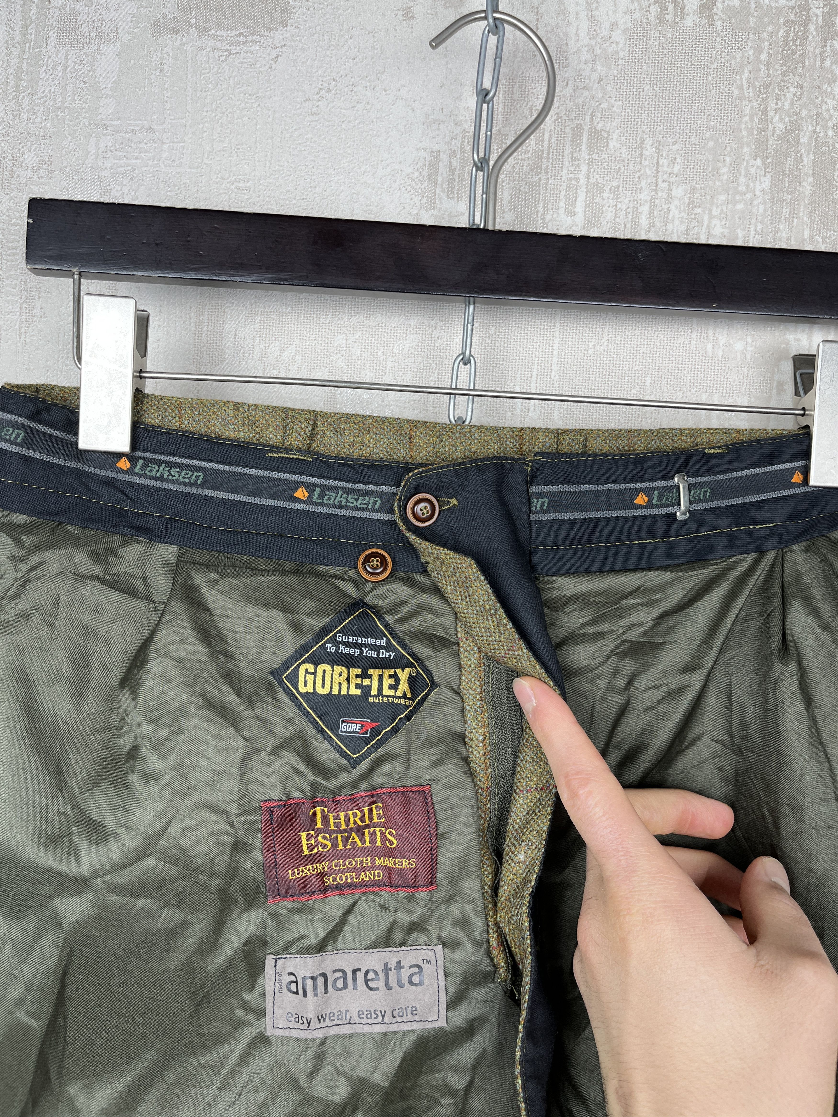Goretex Laksen Gore-Tex Wool Hunting Breeks Pants Thrie Estaits Size US 31 - 18 Thumbnail
