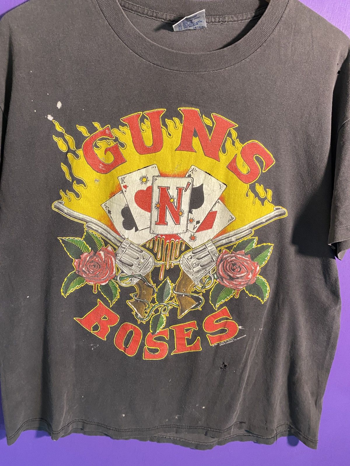 Band Tees Vintage 1991 Guns N roses faded tour tee Size US L / EU 52-54 / 3 - 3 Thumbnail