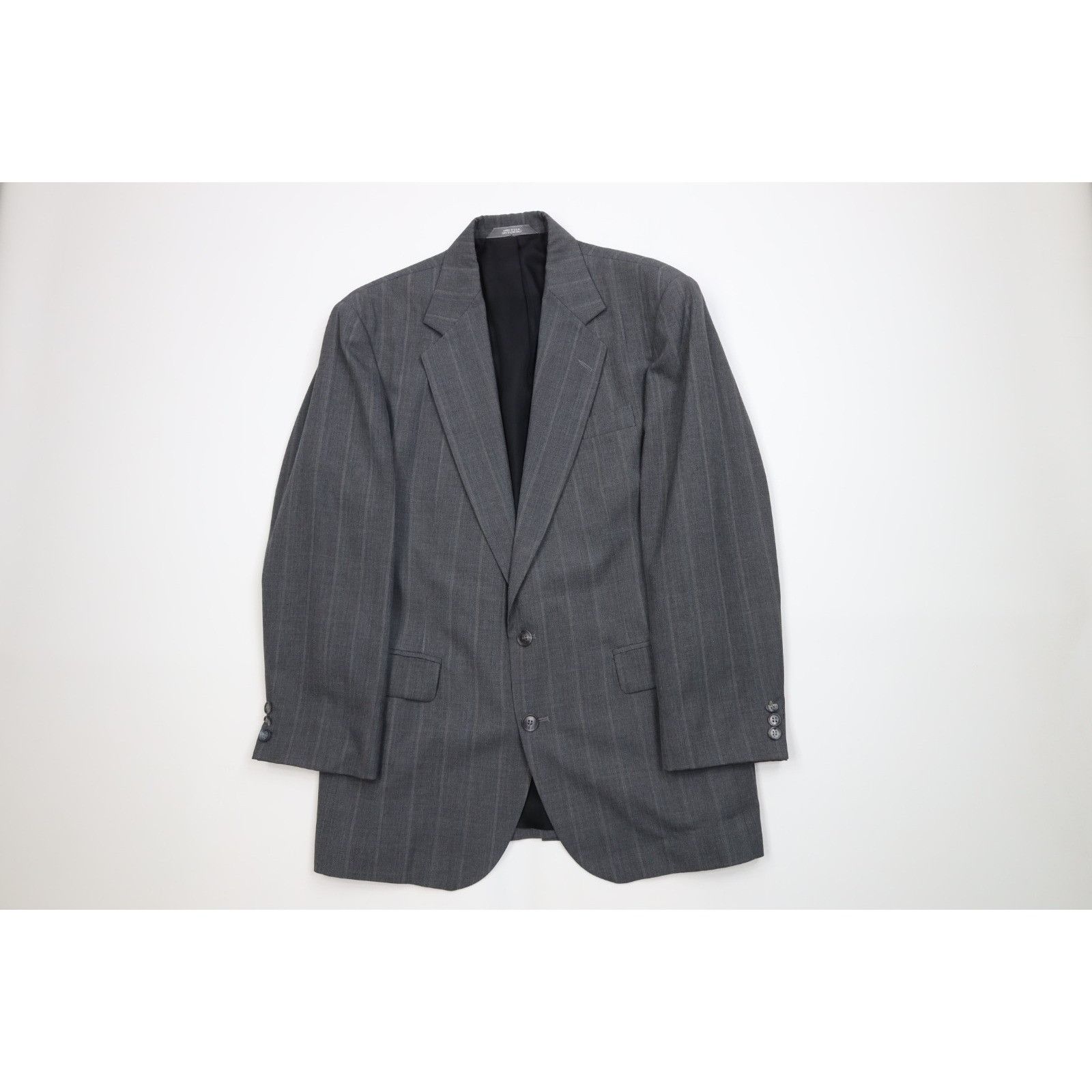 Vintage Vintage 90s Streetwear 2 Piece Wool Suit Wedding Striped Size 40R - 2 Thumbnail