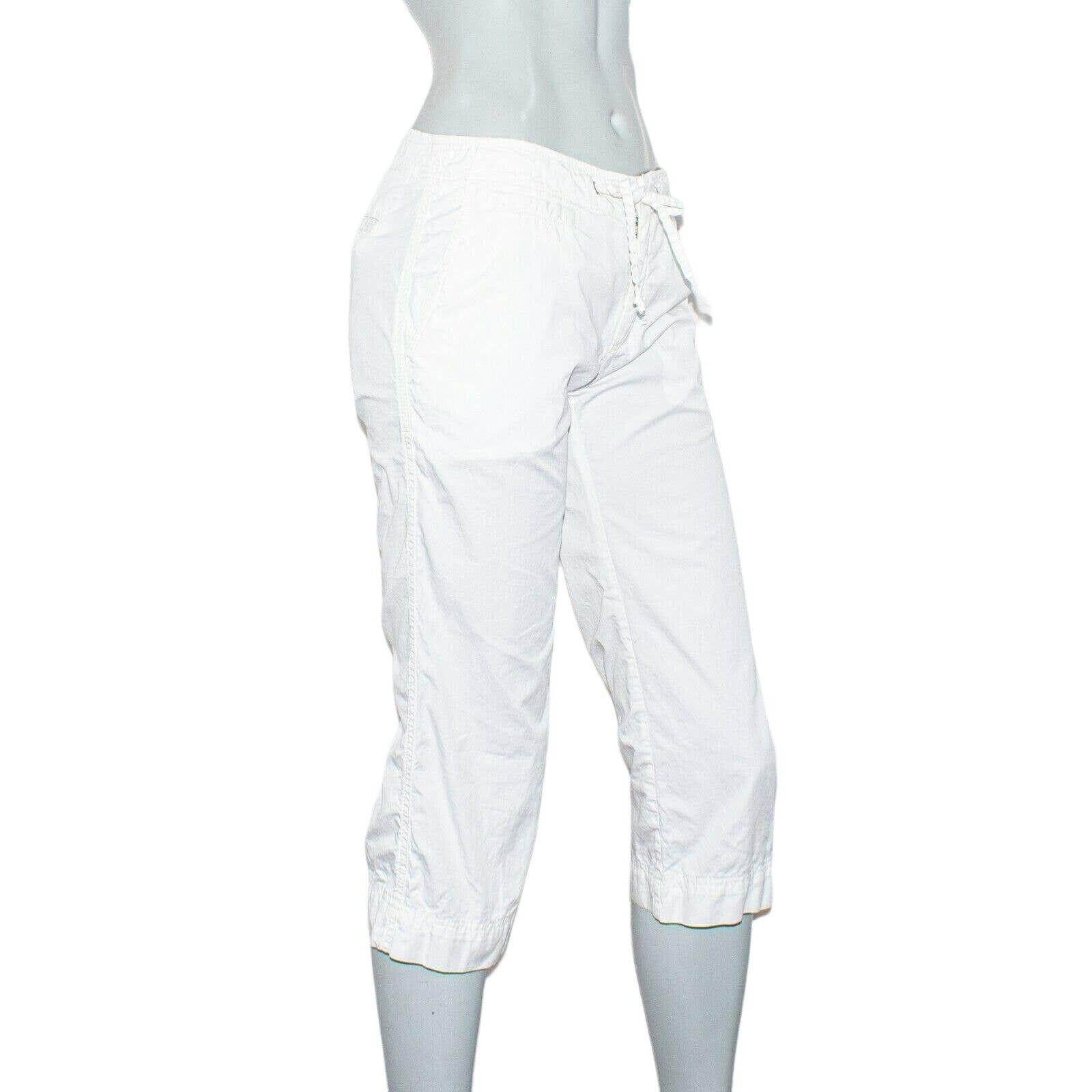 Nili Lotan NILI LOTAN Women's Cropped Drawstring Pants White Cotton Size 28" / US 6 / IT 42 - 4 Thumbnail