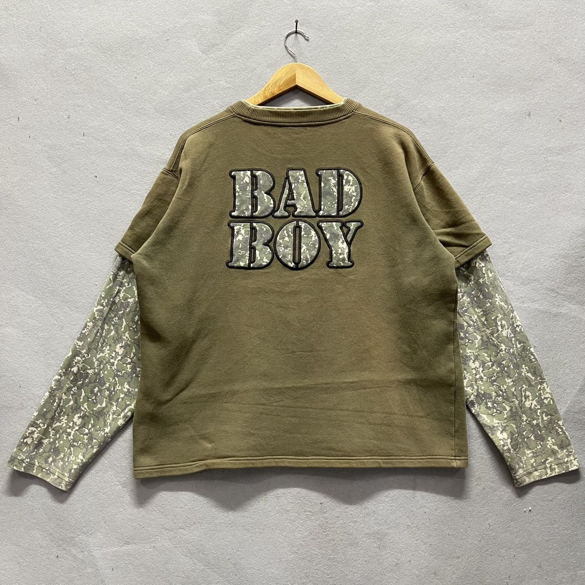 Vintage Vintage Early 2000s Bad Boy Double Layer Military Sweatshirt Size US XL / EU 56 / 4 - 5 Thumbnail