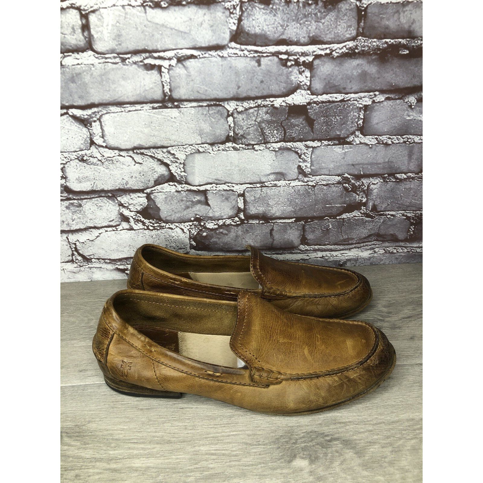 Frye FRYE Loafer Brown Leather Slip On Comfort Moccasin Driver Me Size US 11 / EU 44 - 9 Thumbnail