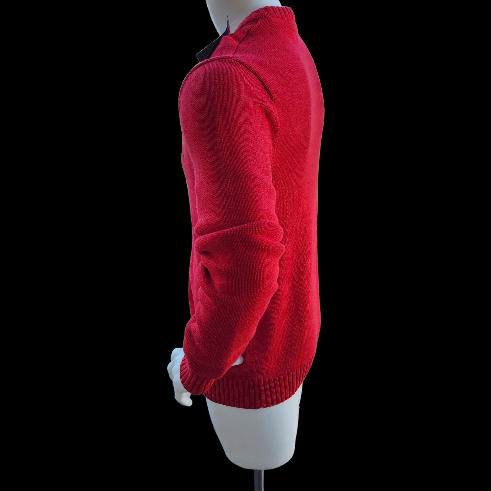 Chaps Men's Chaps V-Neck Cotton Sweater (63443) Red - Tag Size M Size US M / EU 48-50 / 2 - 9 Thumbnail