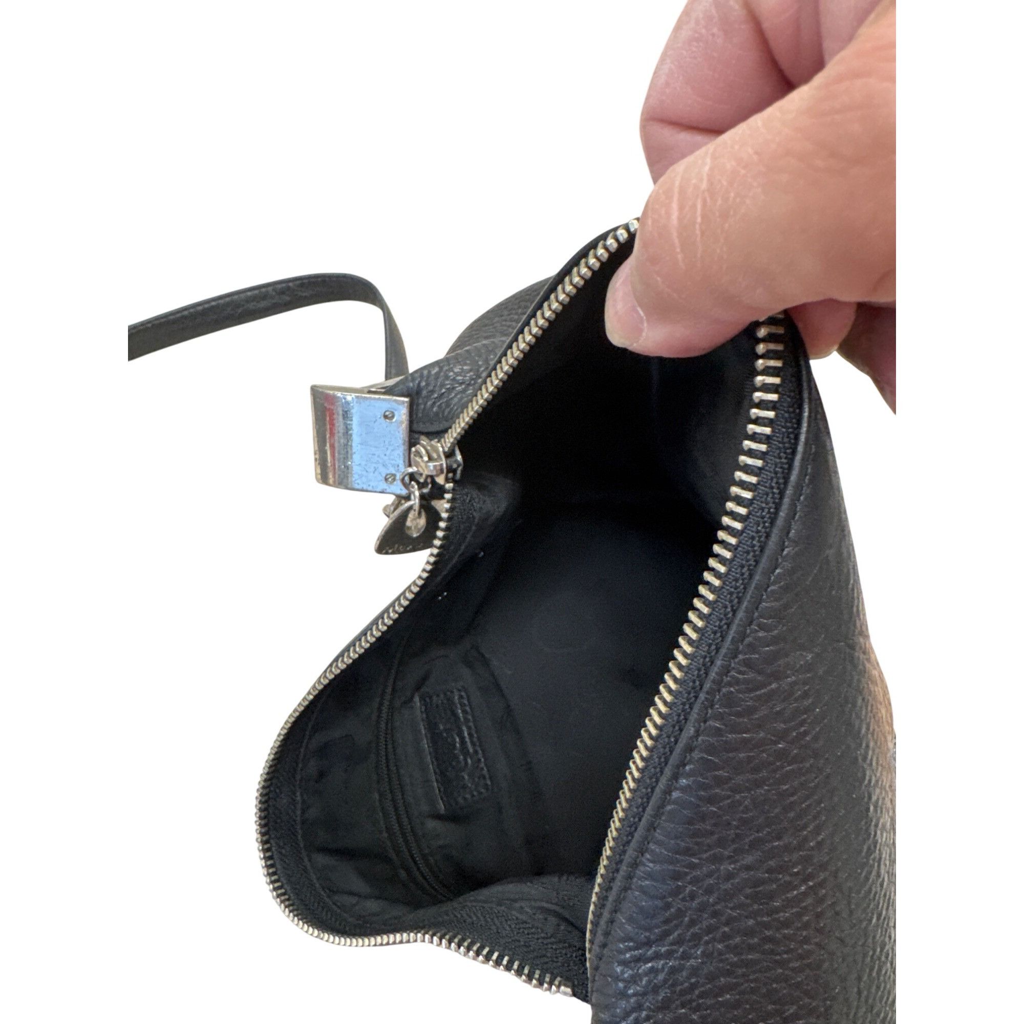 Monet Monet Womens Black Pebbled Leather Shoulder Bag 9x12 Inches Size ONE SIZE - 10 Thumbnail