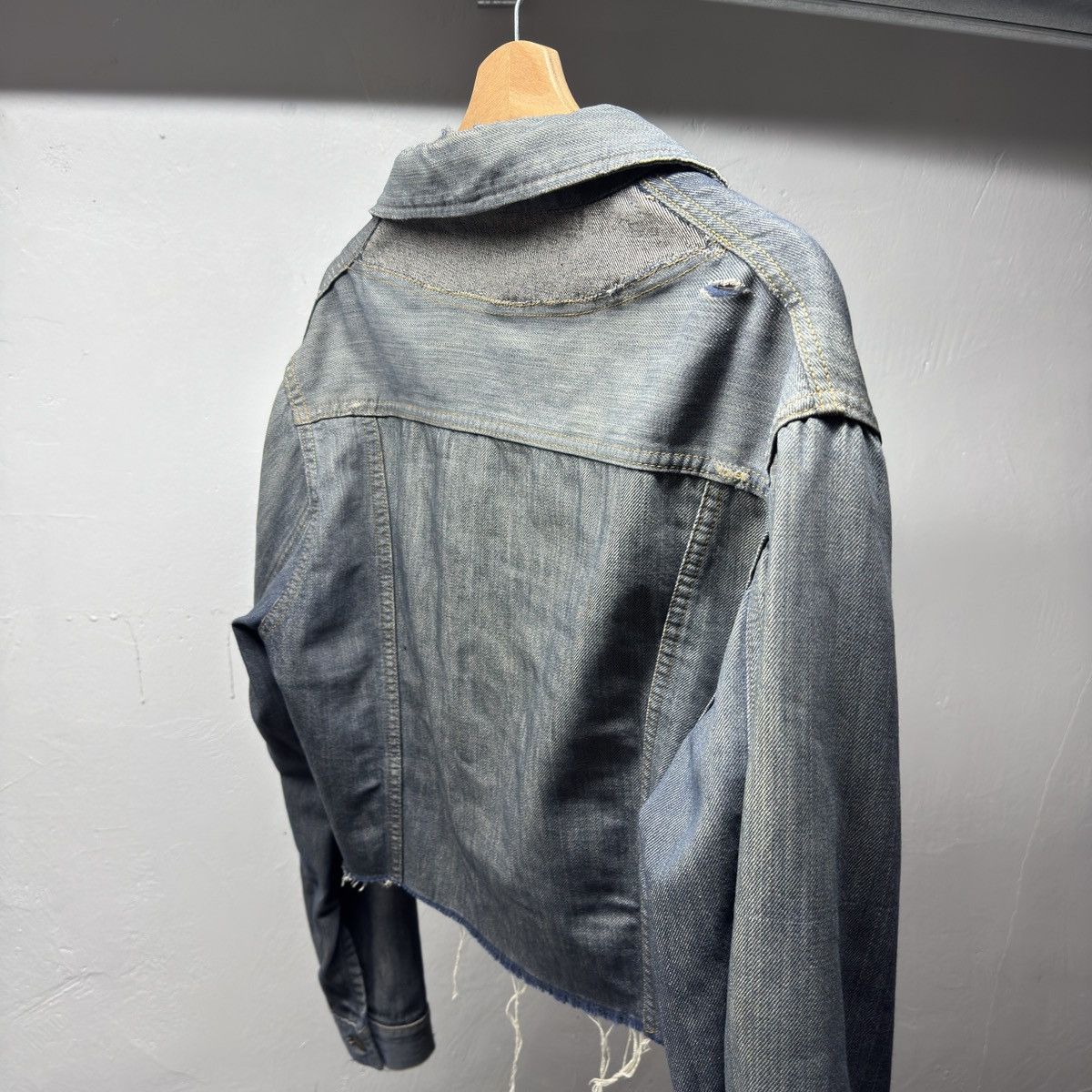 Vintage Thrashed Distressed Selvedge Denim Trucker Jacket ERD Grunge Size US M / EU 48-50 / 2 - 8 Thumbnail