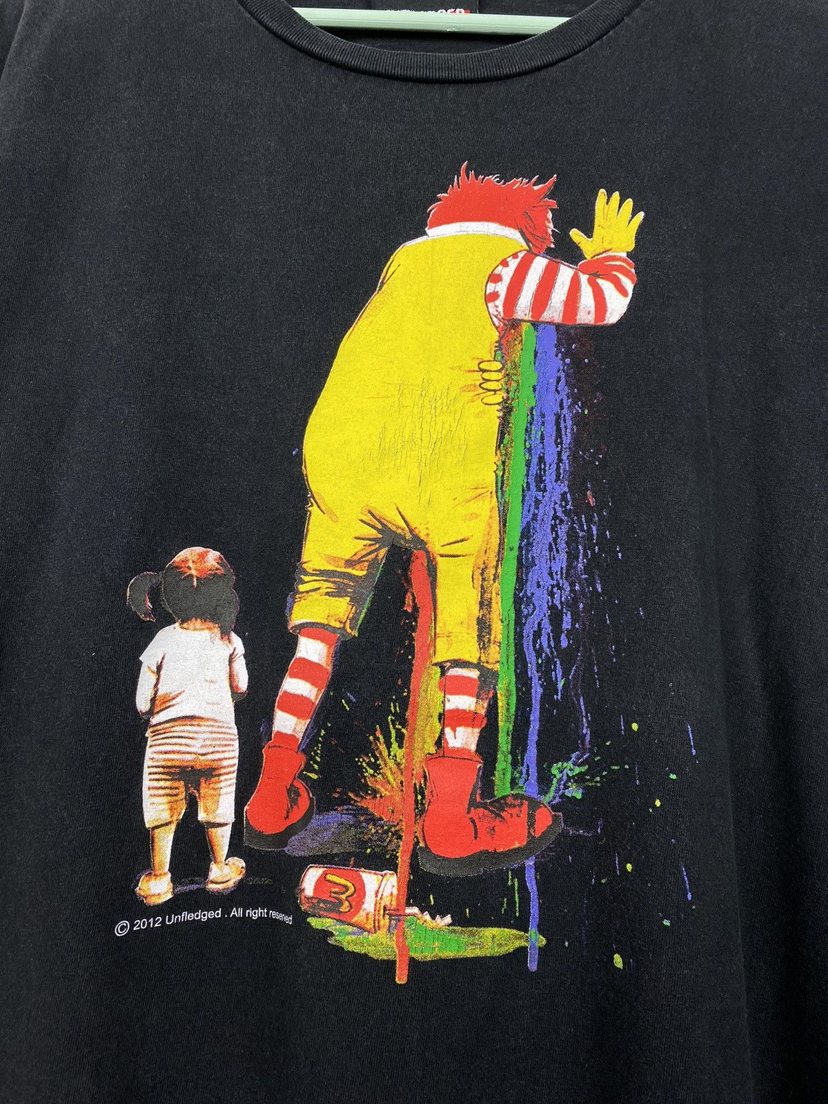 Vintage Unfledged McDonalds Clown T Shirt Tee Blind Y2K Size US XL / EU 56 / 4 - 2 Thumbnail