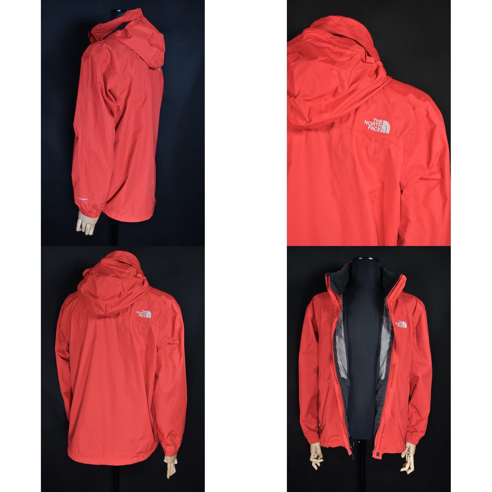 The North Face The North Face HyVent Jacket Mens M Red Hooded Rain Coat Outer Shell Polyester ZIP Casual Travel 90s Outdoor Mens Size US M / EU 48-50 / 2 - 8 Thumbnail