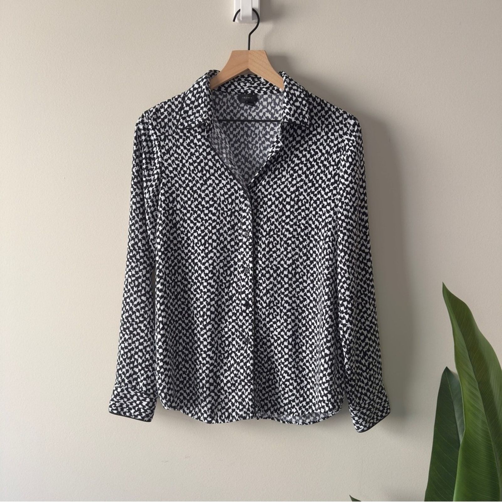 Theory Theory Long Sleeve Button Down Stylish Black and White Top M Size M / US 6-8 / IT 42-44 - 3 Thumbnail