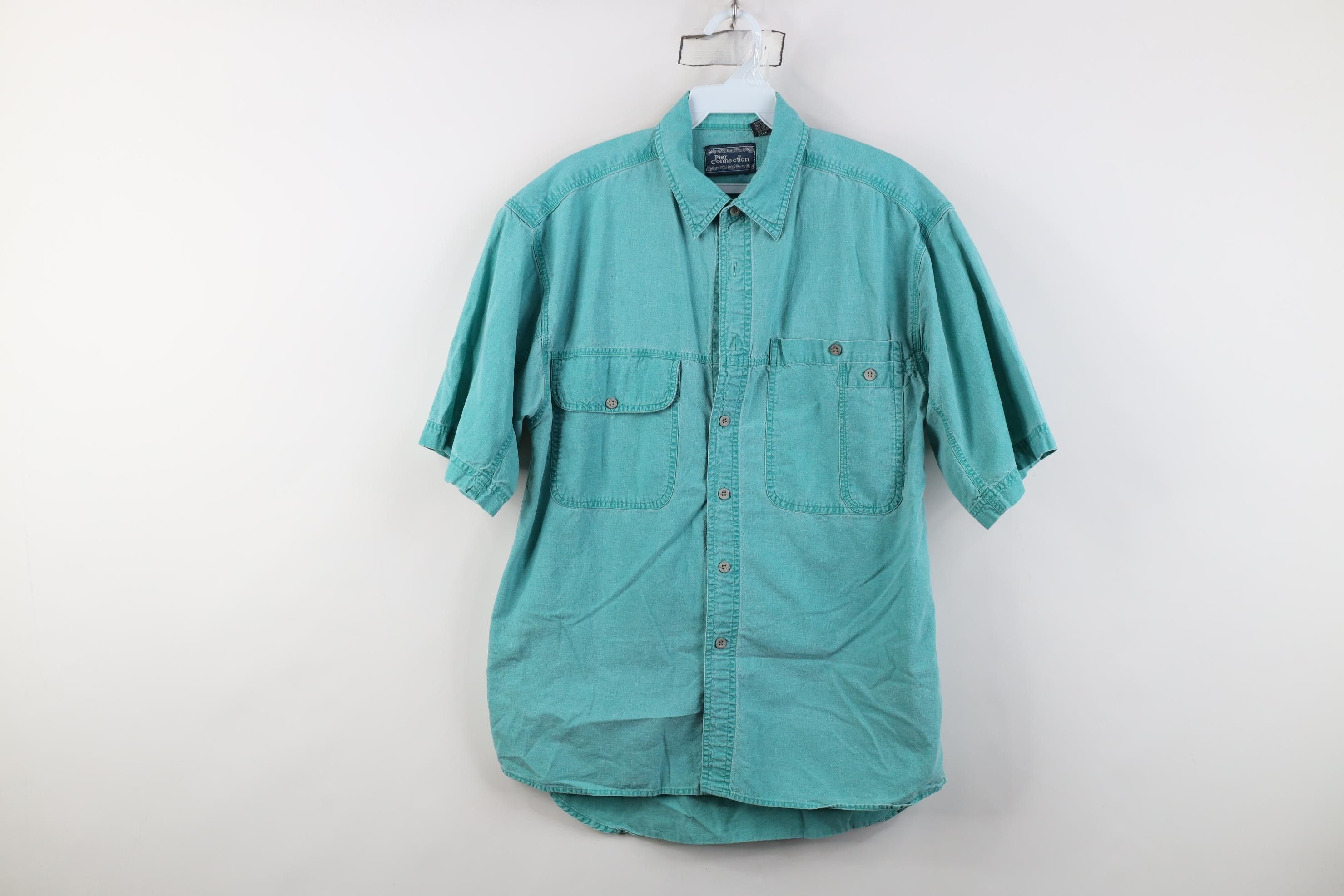 Vintage Vintage 90s Streetwear Stonewash Short Sleeve Button Shirt Size US M / EU 48-50 / 2 - 1 Thumbnail