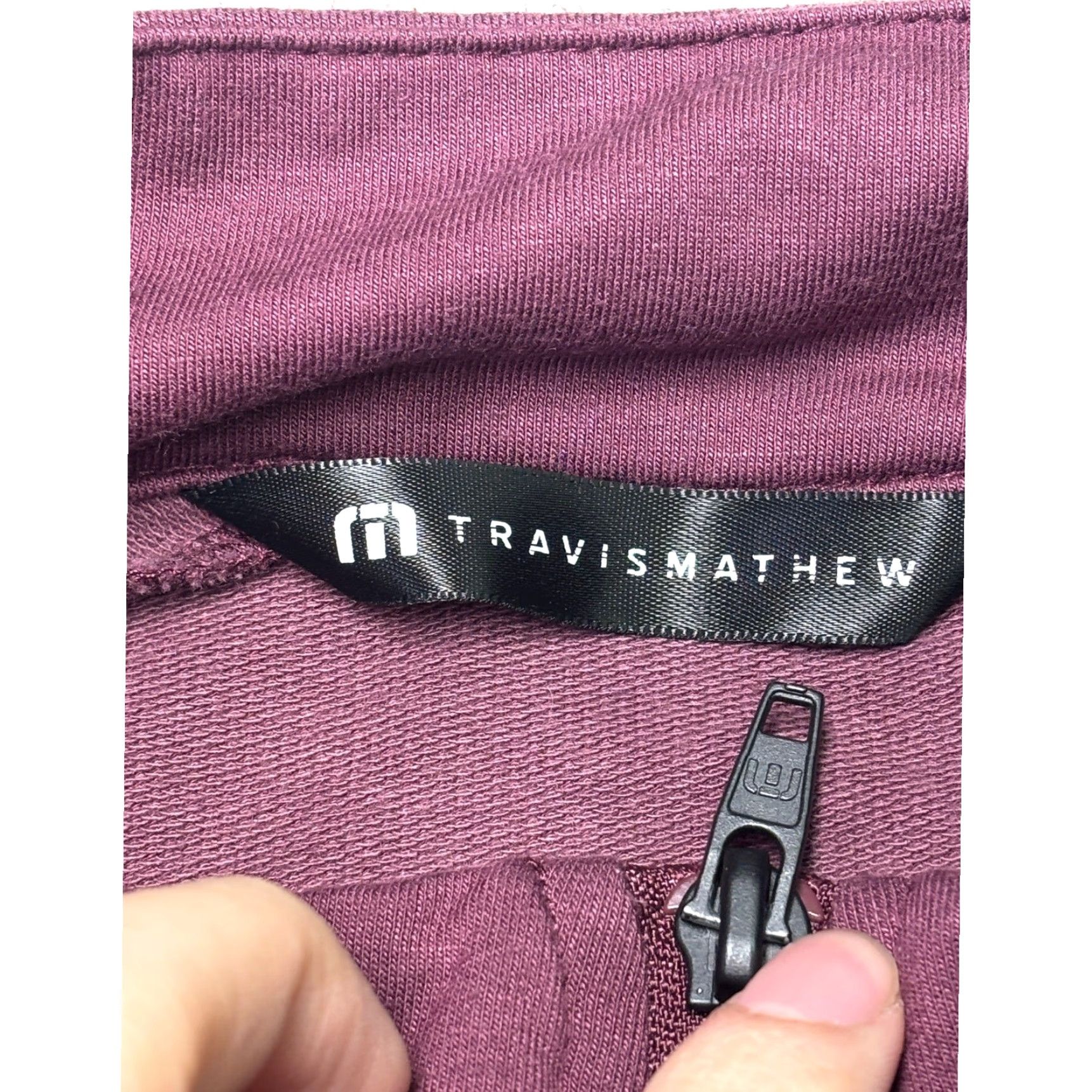 TravisMathew Travis Mathew Mens Pullover Shirt Long Sleeve Burgundy 1/4 Zip Mock Neck Logo Zipper Golf Sweatshirt Knit Size US S / EU 44-46 / 1 - 3 Thumbnail