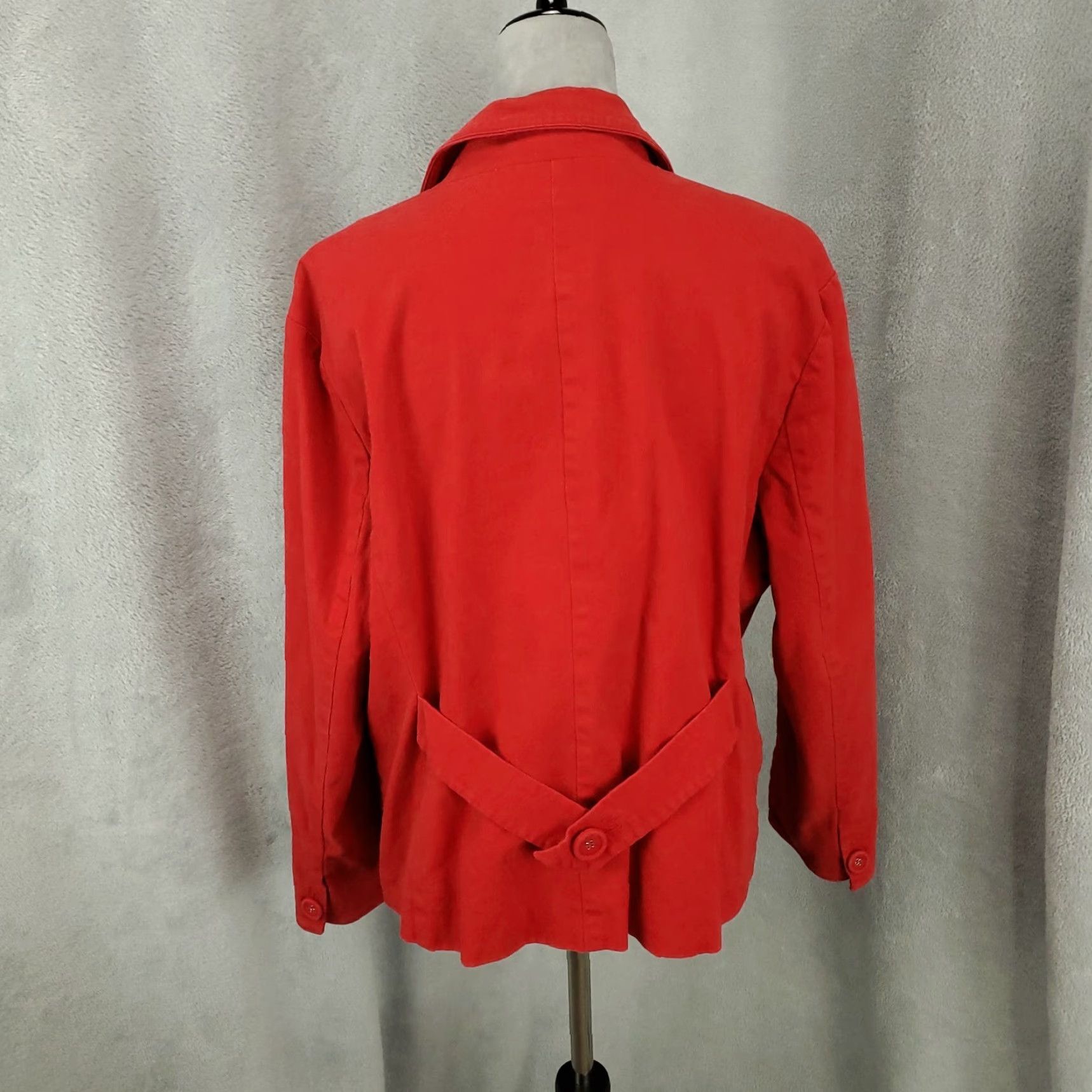 Vintage Chicos Jacket Womens XL Red Button Up Blazer Lined Midweight Stretch Chicos 3 Size XL / US 12-14 / IT 48-50 - 3 Thumbnail