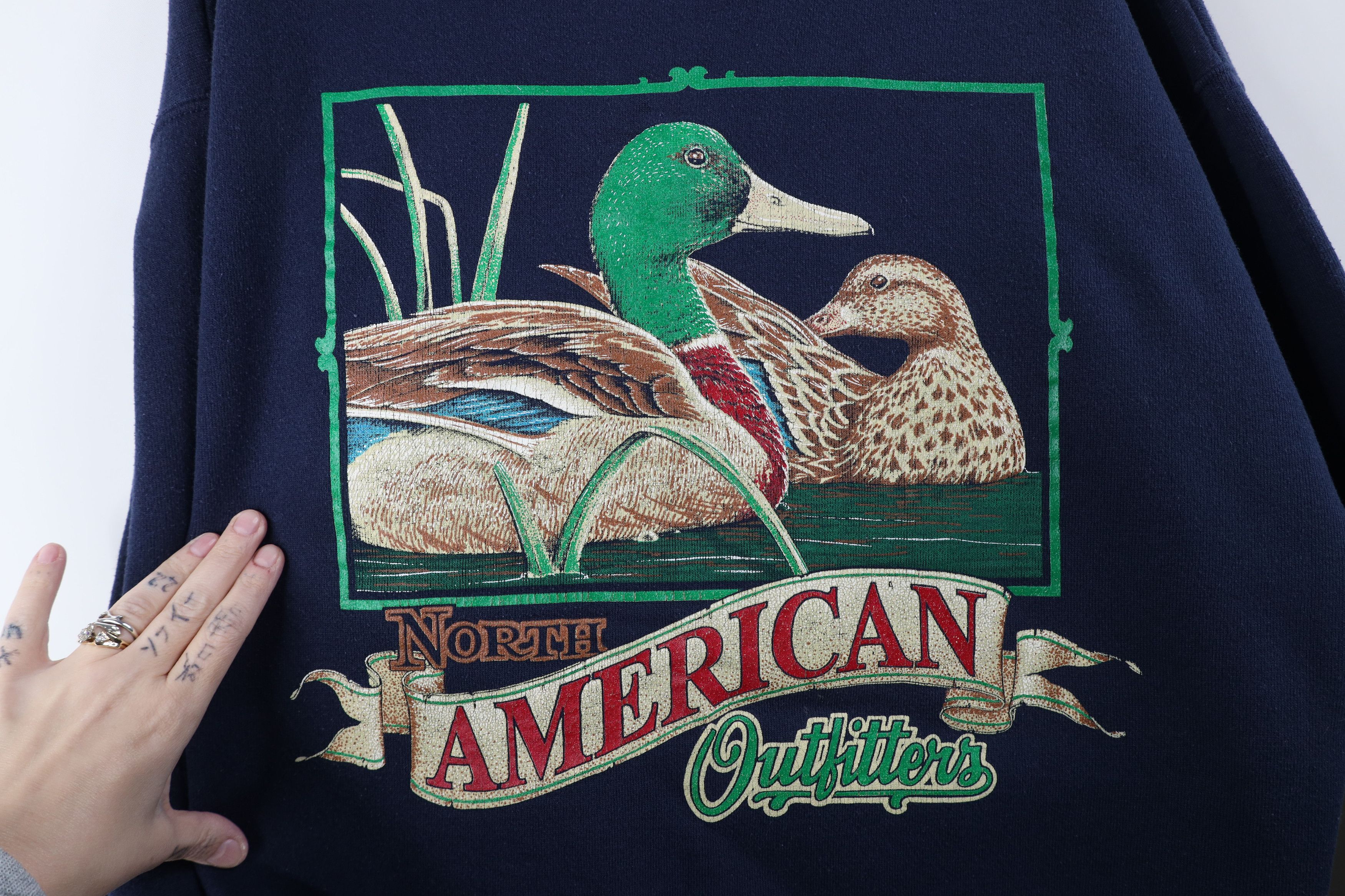 Vintage Vintage 90s Streetwear North American Duck Sweatshirt USA Size US XL / EU 56 / 4 - 4 Thumbnail