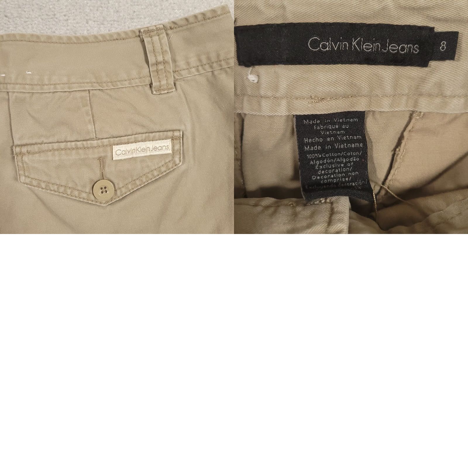 Calvin Klein Calvin Klein Jeans Women's Casual Chino Shorts Flat Front Khaki Size 8 Size 30" / US 8 / IT 44 - 8 Thumbnail