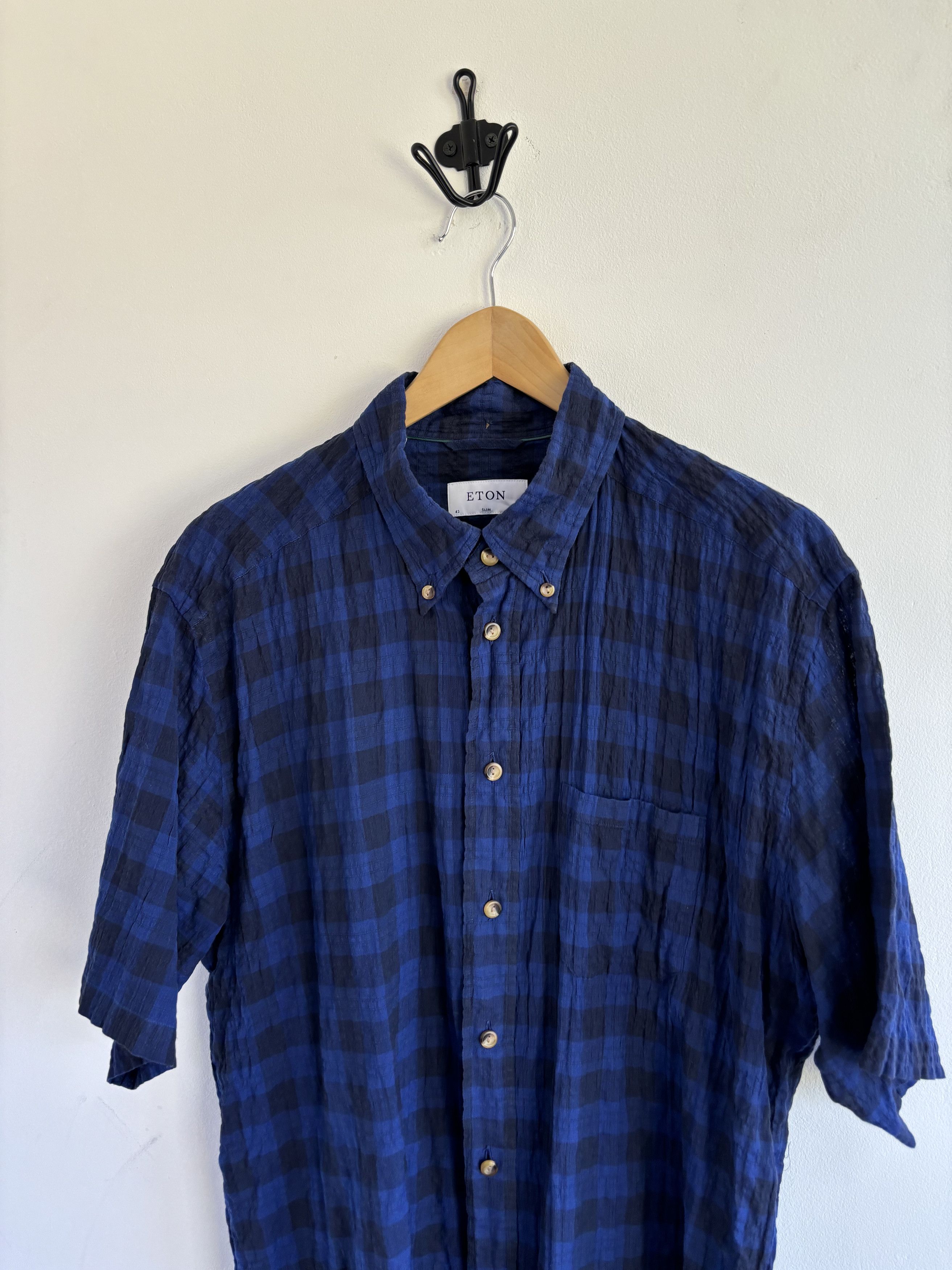 Eton ETON Chested Short Sleeve Shirt Size US XL / EU 56 / 4 - 2 Thumbnail