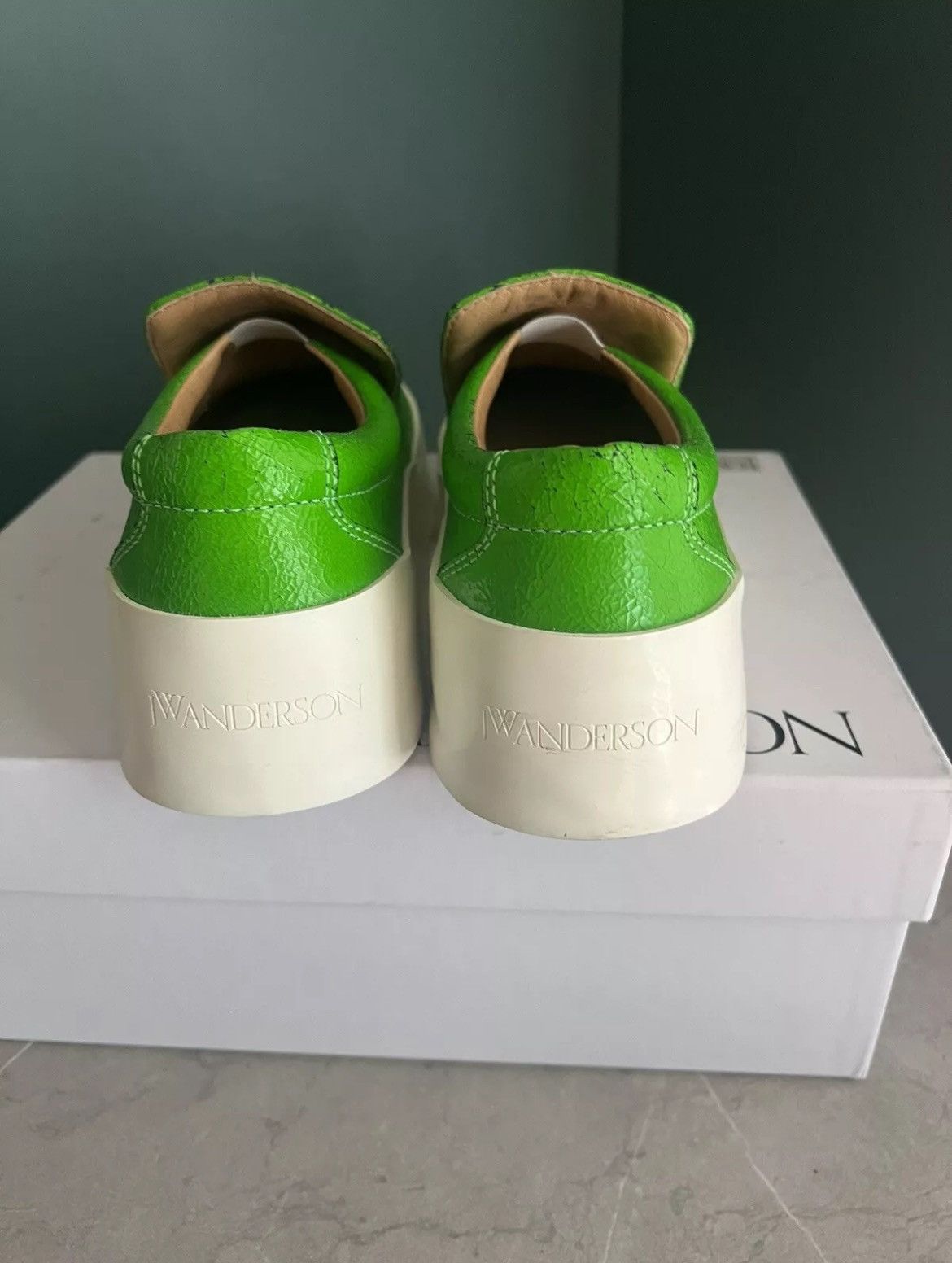 JW Anderson JW Anderson Cracked Leather Slip On Shoes Size US 8 / IT 38 - 3 Thumbnail