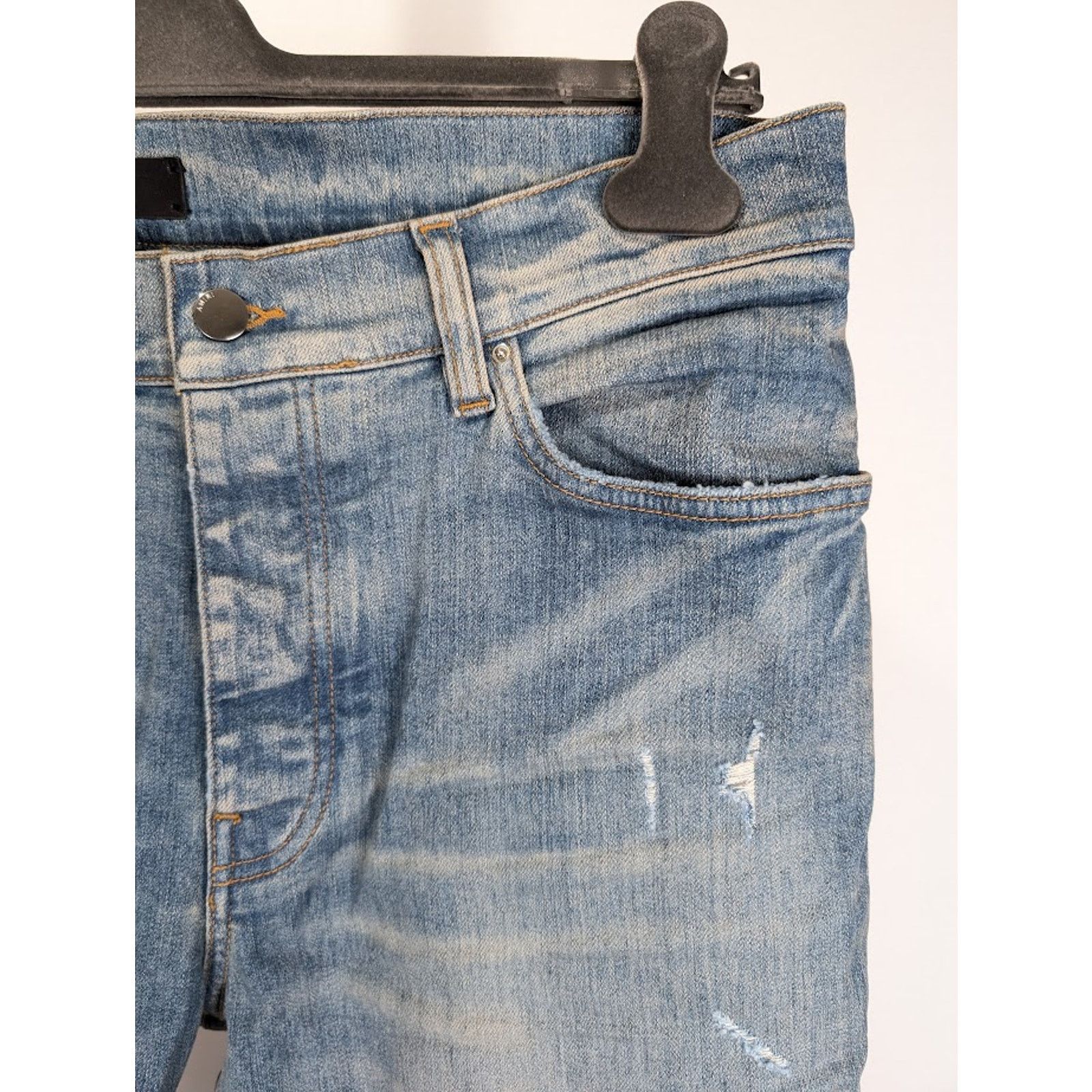 Amiri o1rshd1 Q:3 / Wes Lang Reaper Logo Jeans in Clay Indigo Size US 31 - 10 Thumbnail