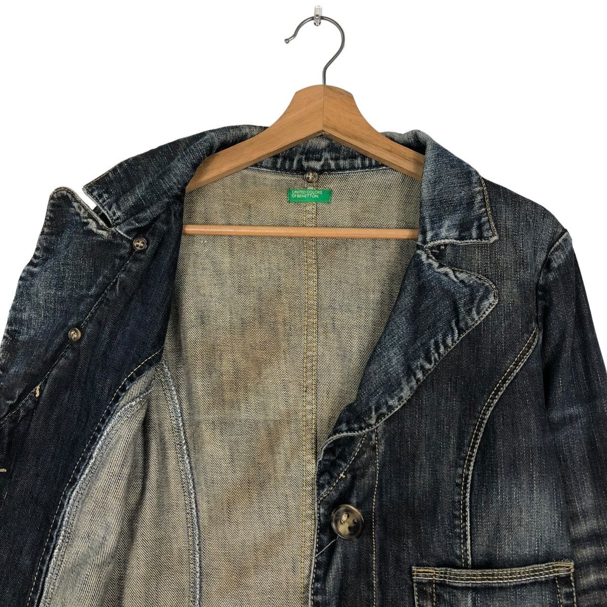 Japanese Brand 🔥CROPPED BIKER DENIM JACKET UCOB ISSEY MIYAKE Size M / US 6-8 / IT 42-44 - 12 Thumbnail