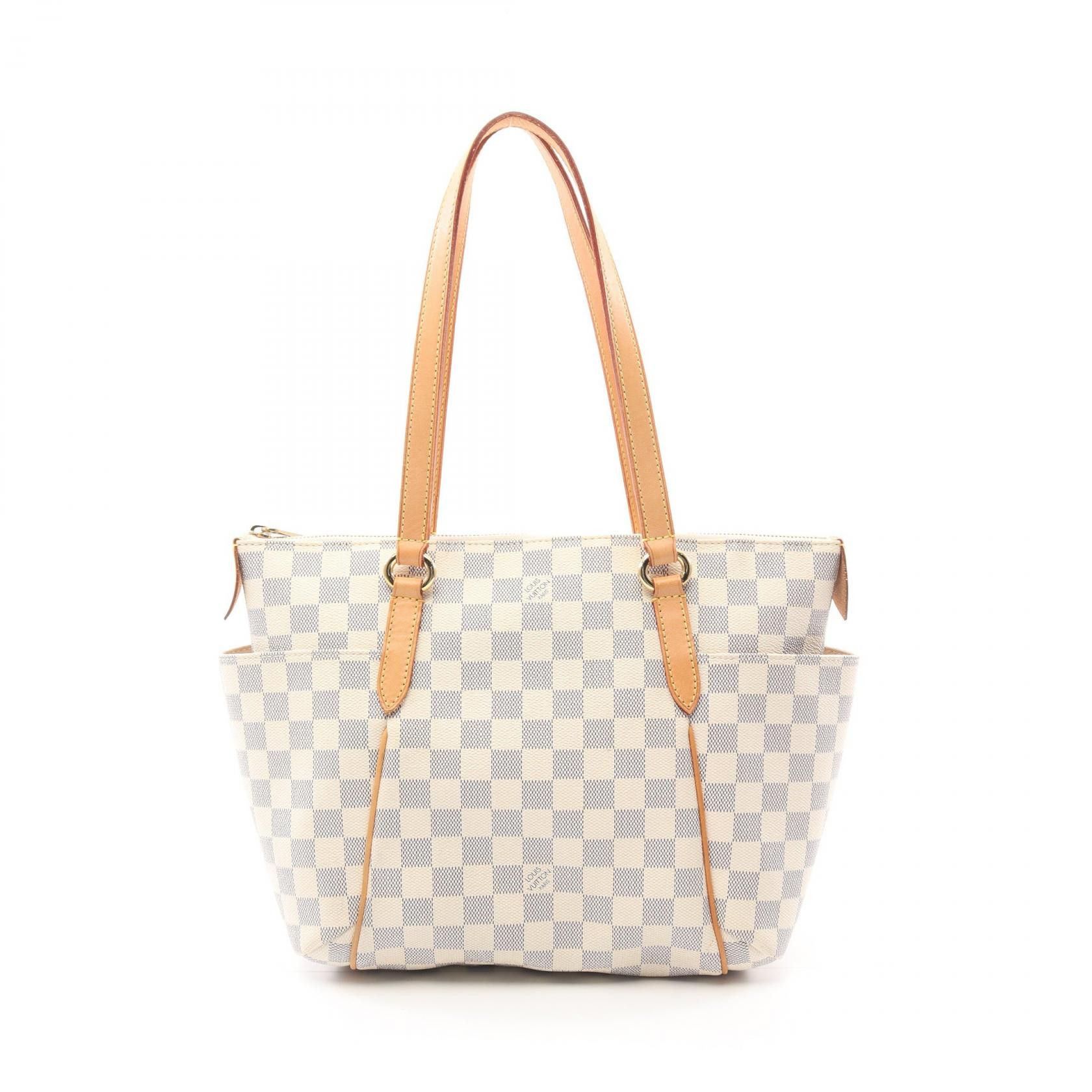 Louis Vuitton Louis Vuitton Totally Pm Damier Azur Coated Canvas Tote Bag Canvas Tote Bag N51261 in White, Women's