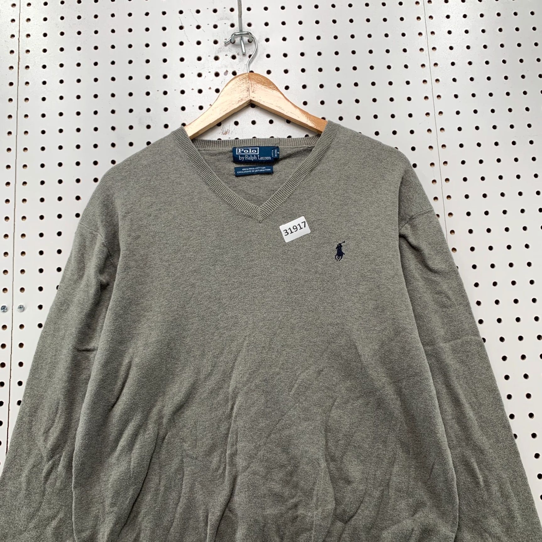 Polo Ralph Lauren Polo Ralph Lauren V Neck Sweater Mens Medium Gray Pullover Casual Shirt Size US M / EU 48-50 / 2 - 2 Thumbnail