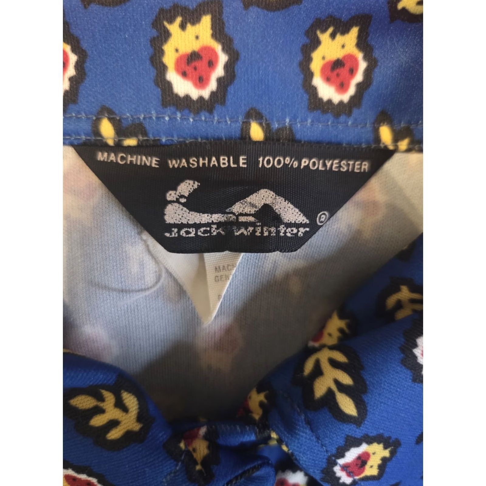 Vintage VINTAGE Jack Winter Blue Strawberry Print Button Up Top Shirt Womens S 70s Size S / US 4 / IT 40 - 6 Thumbnail