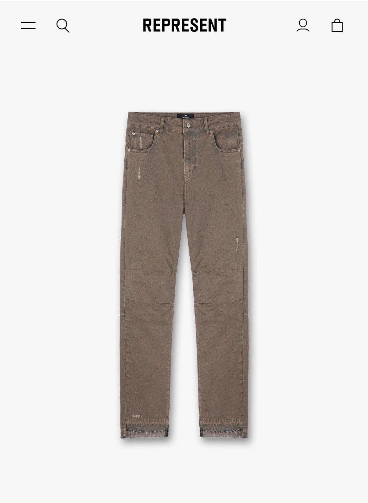 Represent Clo. Represent Clo Brown Stepped Hem Jeans Size US 32 / EU 48 - 1 Thumbnail
