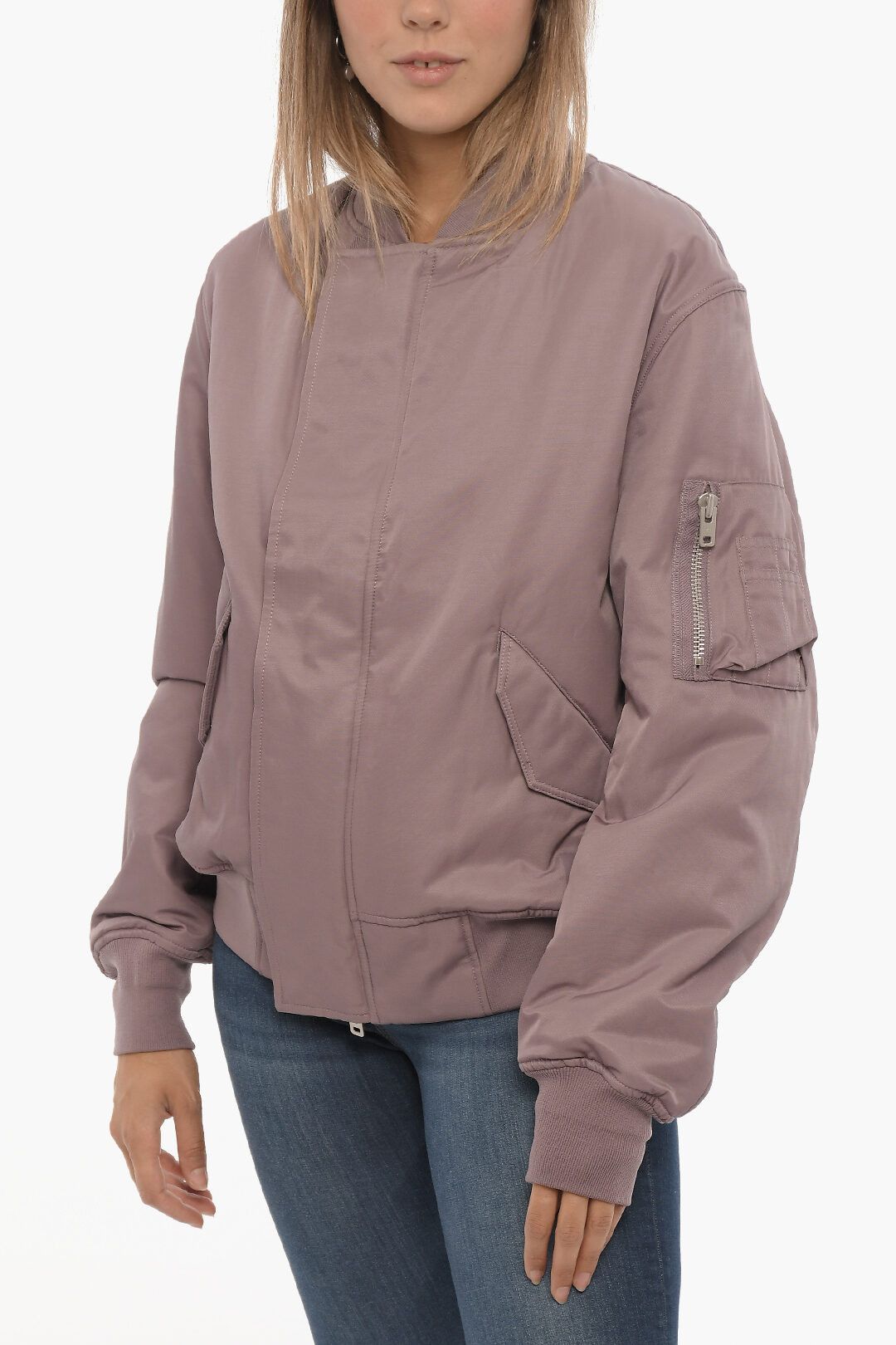 Y-3 × Yohji Yamamoto og1mm0824 Padded Bomber Jacket with Hidden Closure in Plum Size XS / US 0-2 / IT 36-38 - 1 Thumbnail