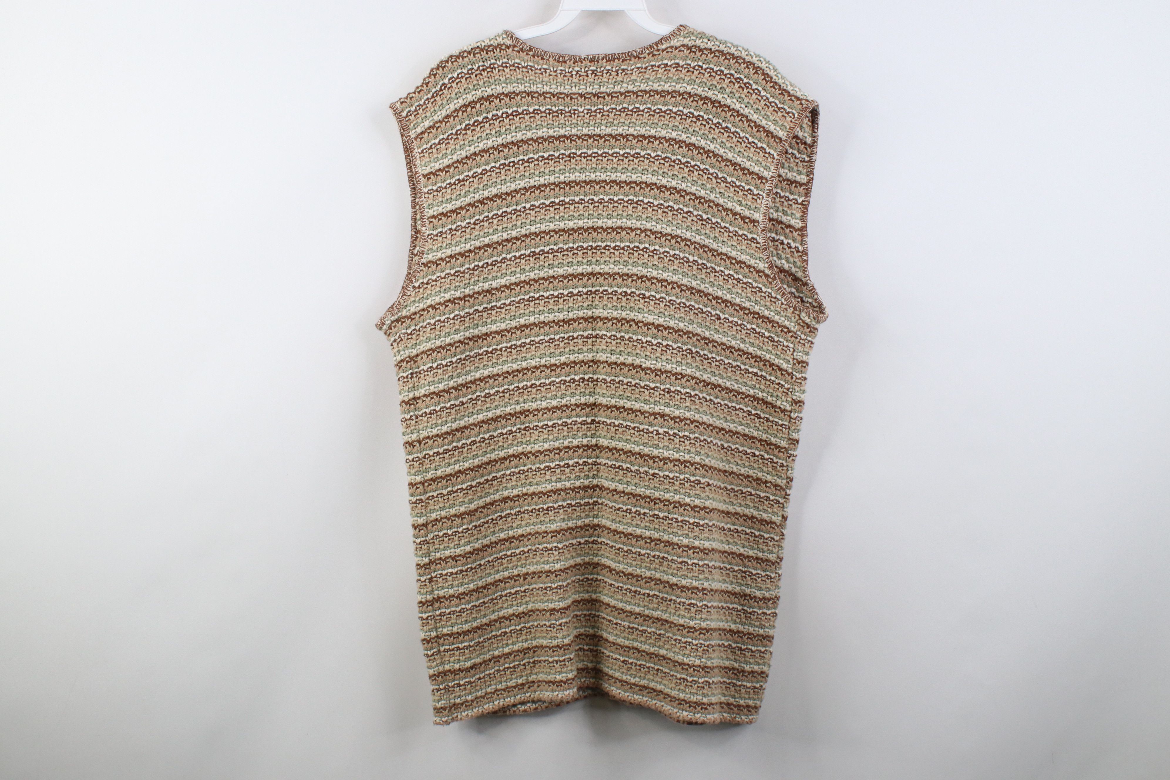 Vintage Vintage 90s Streetwear Tone Striped Knit Sweater Vest USA Size XL / US 12-14 / IT 48-50 - 8 Thumbnail