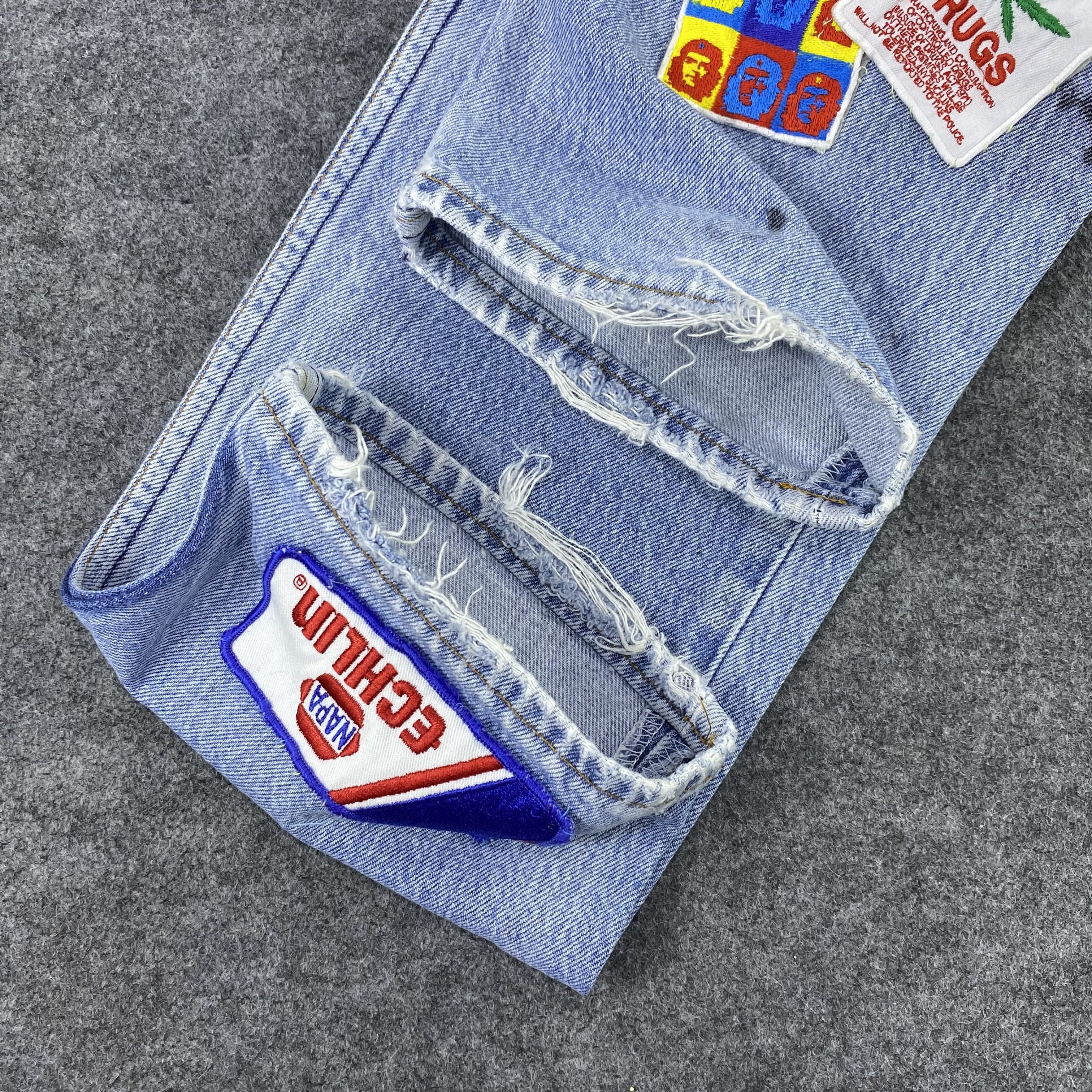 Jean × Levi's × Vintage Vintage Levi's 501 Patchwork Blue Wash Jeans-J1163 Size US 32 / EU 48 - 15 Thumbnail