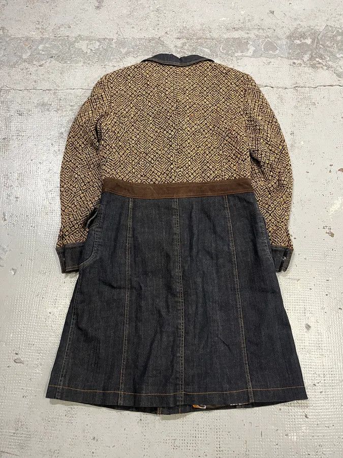 Dolce & Gabbana AW2005 Dolce & Gabbana Hybrid Wool & Denim Beige & Blue Long Coat Size S / US 4 / IT 40 - 7 Thumbnail