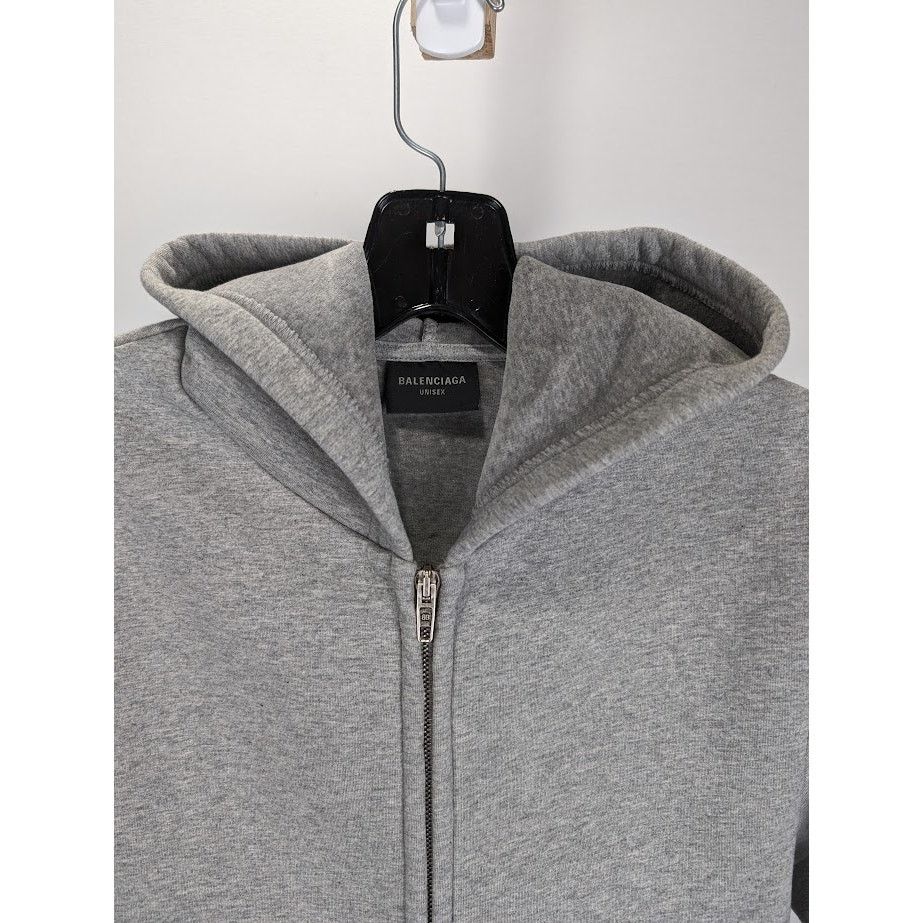Balenciaga o1rshd1 Fitted Zip Up Hoodie in Heather Grey Size US XL / EU 56 / 4 - 2 Thumbnail
